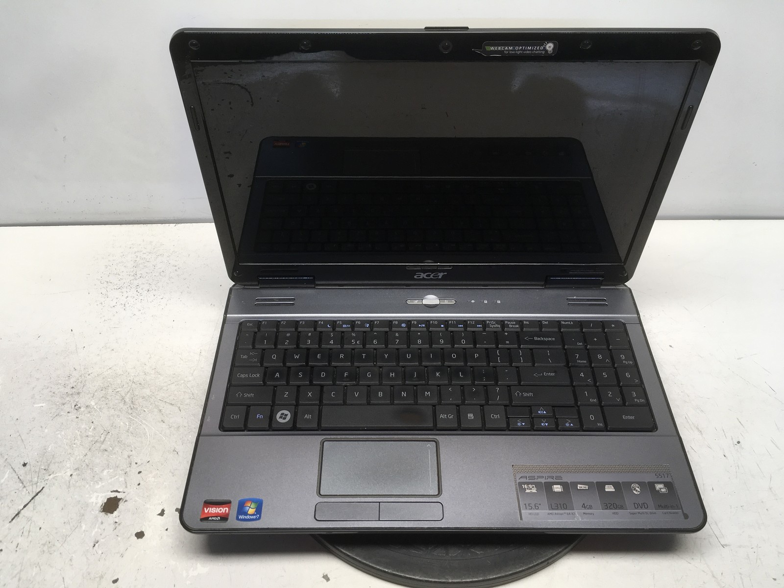 Acer Aspire 5517-1208 AMD Athlon X2 L310 1200MHz 4 GB NO HDD No Batt
