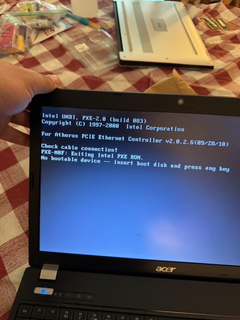 Acer TravelMate 5760 i5-2410M 4GB RAM – No HDD – Boots to BIOS – Parts/Repair