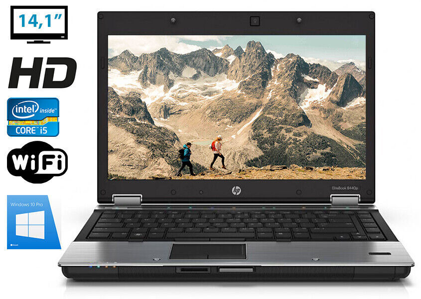 Great Deal Laptop HP ELITEBOOK 8440p 14.1 inch HD i5-520M 2×2.4Ghz, Windows 10