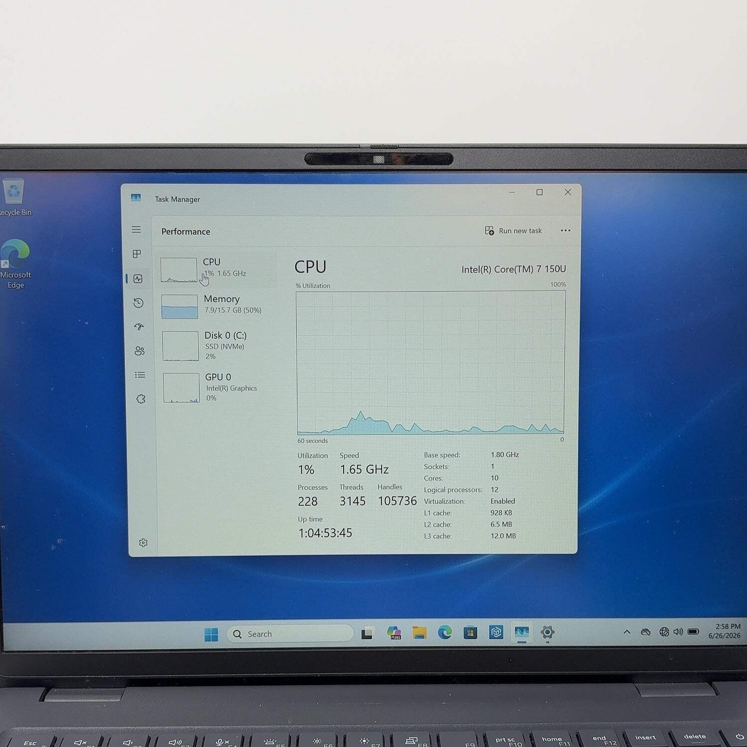 Dell Pro 14 PC14250 13.4″ Core 7 150U 1.8GHz 16GB RAM 512GB SSD