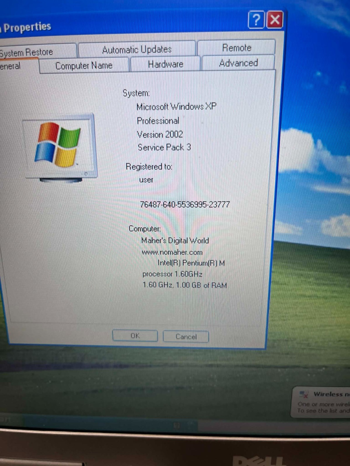 Vintage Dell Laptop Windows XP 30GB 1GB RS232 PARALLEL & Serial Com Port,Grade B