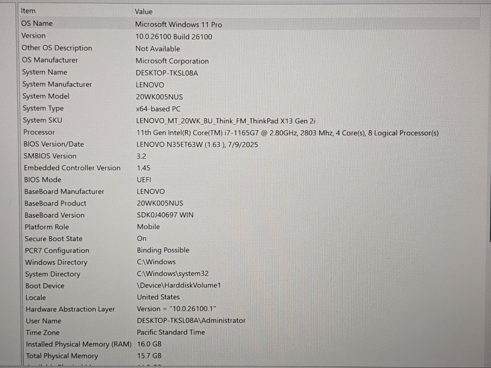 Lenovo ThinkPad X13 Gen 2i 13.3″FHD+ TOUCH i7-11 2.8GHz 16GB 512GB SSD W11P +PA