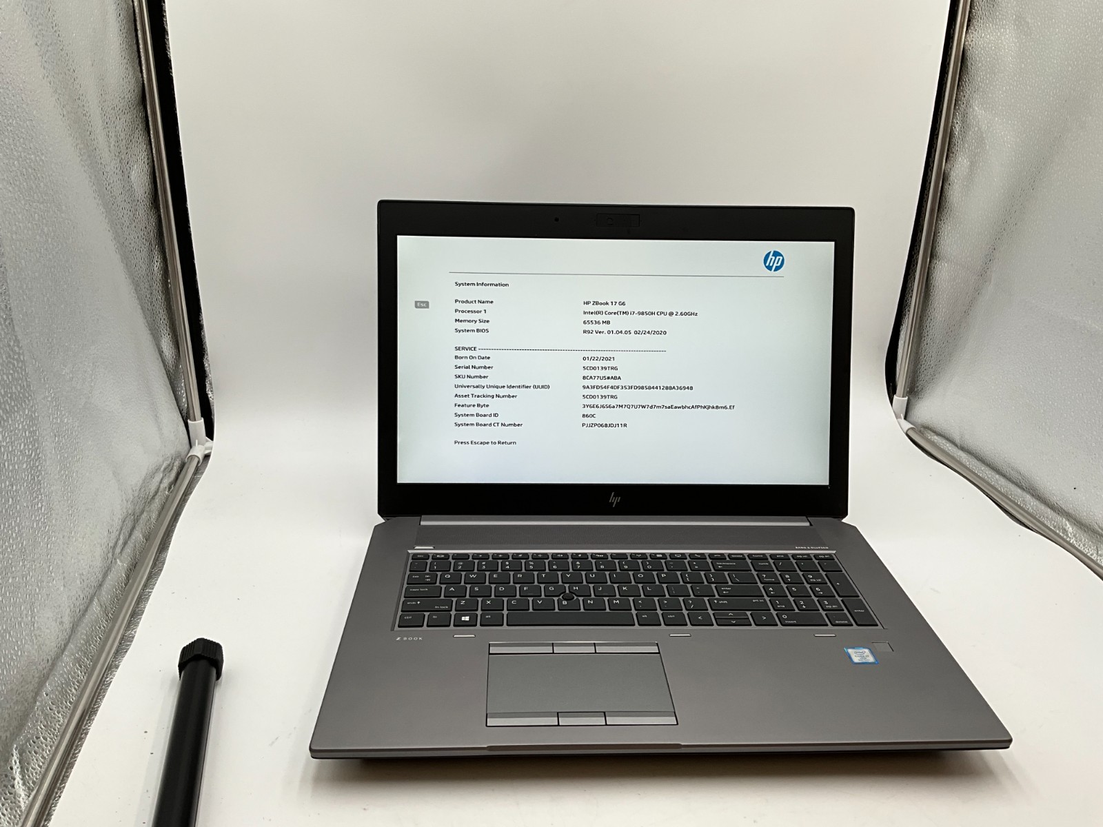 HP ZBook 17 G6 8CA77US 17.3″ i7-9850H 64GB 2x1TB RTX 4000 LAPTOP 5CD0139TRG