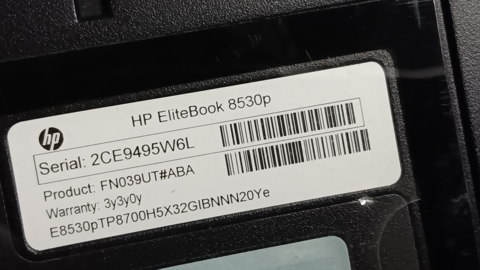 HP EliteBook 8530p Laptop Intel C2D @ 2.53 GHz 15.4″ LCD Screen DVD AC adapter