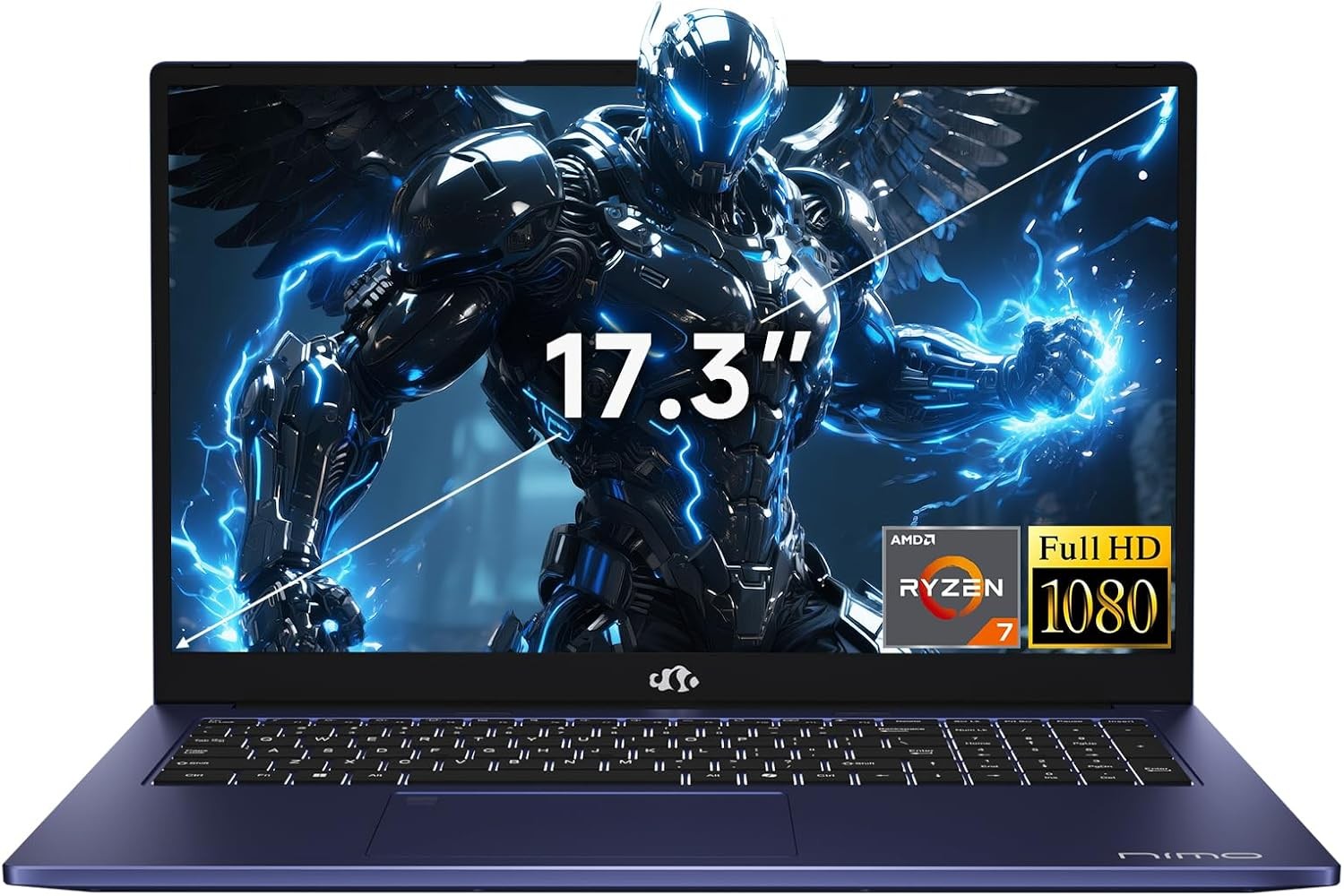 NIMO 17.3″FHD IPS Gaming Laptop AMD R7 7735HS Up to 4.75 GHz 16GB DDR5 RAM 256GB