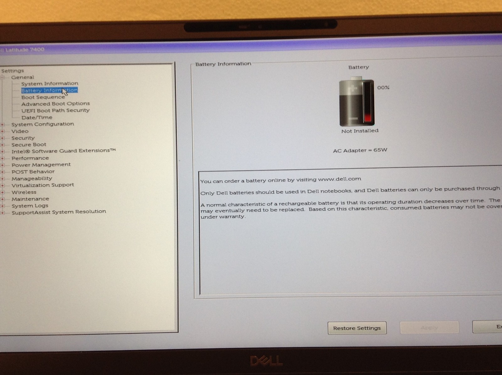 Dell Latitude 7400 i7-8665U 1.90Ghz 8Th Gen Laptop 14” w/ AC Adapter,No Memory