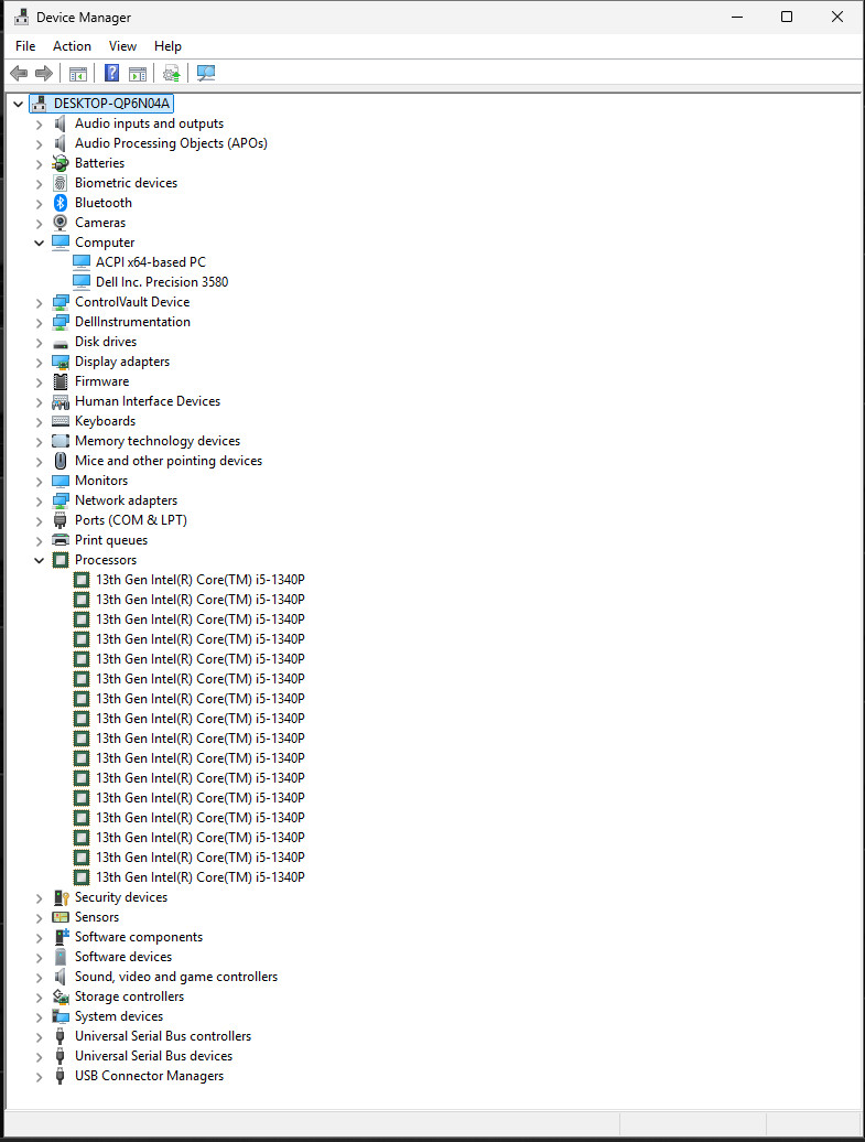 Dell Precision 3580 | CORE i5-1340P @ 1.90GHZ | 512GB SSD | 8GB RAM | Win 11 Pro