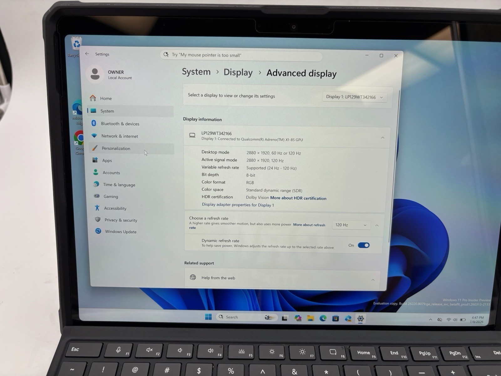 Microsoft Surface Pro 11 th Ed 13″ 512 GB SSD 16 GB RAM Snapdragon X 10-Core
