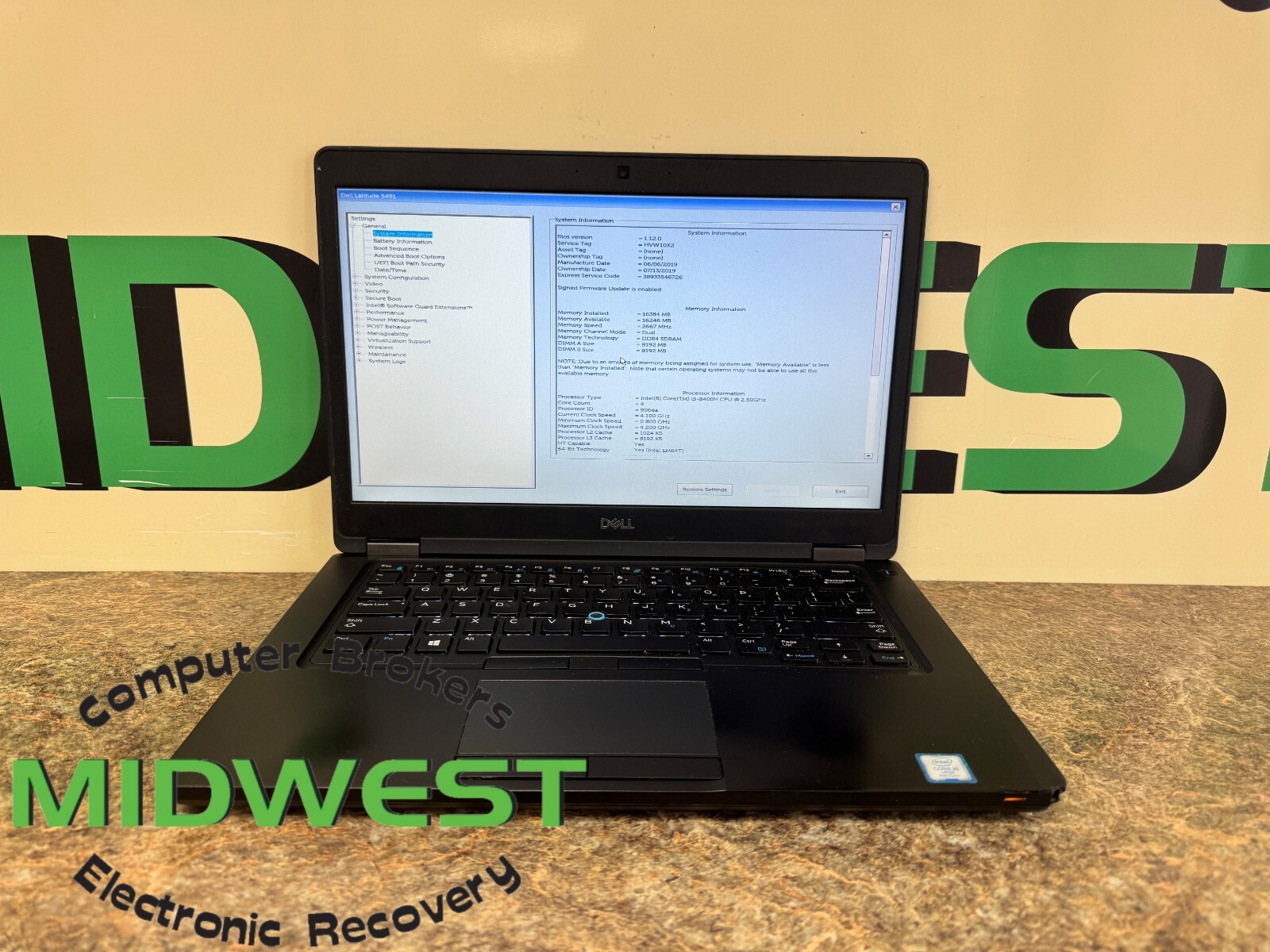 Dell Latitude 5491 i5-8400H 2.5GHz 16GB 256GB SSD