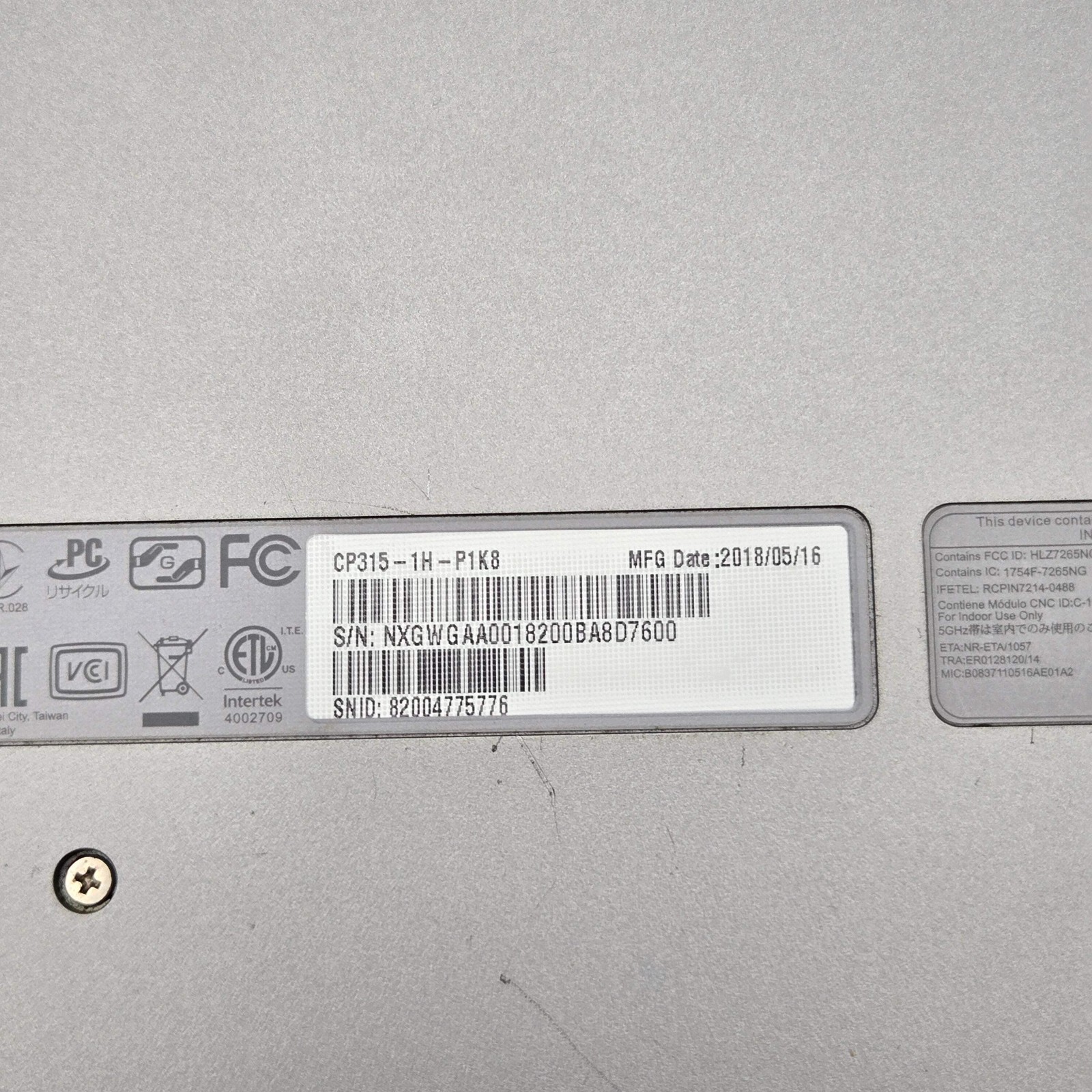 Acer Chromebook Spin 15 CP315-1H 15-inch Touch 2-in-1 Intel Pentium 4GB RAM 32GB