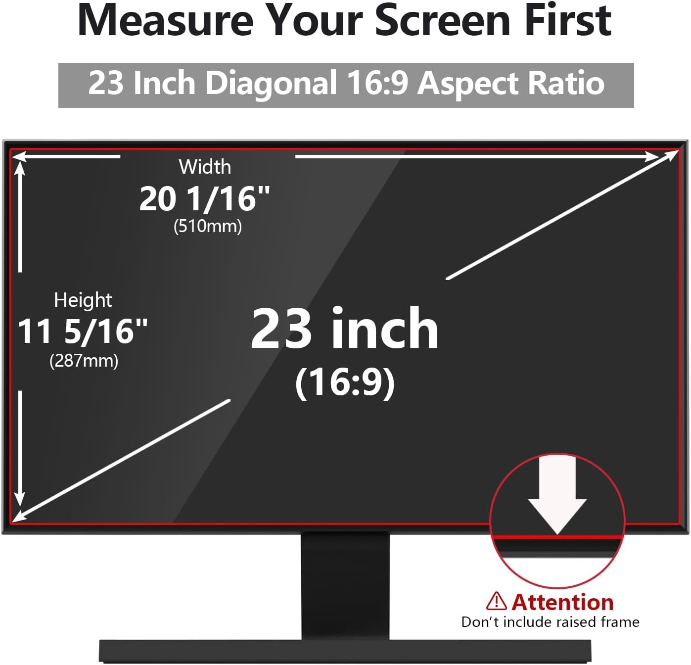 Computer Privacy Screen Protector 23 Inch for Hp Dell Acer Asus Samsung LG and M
