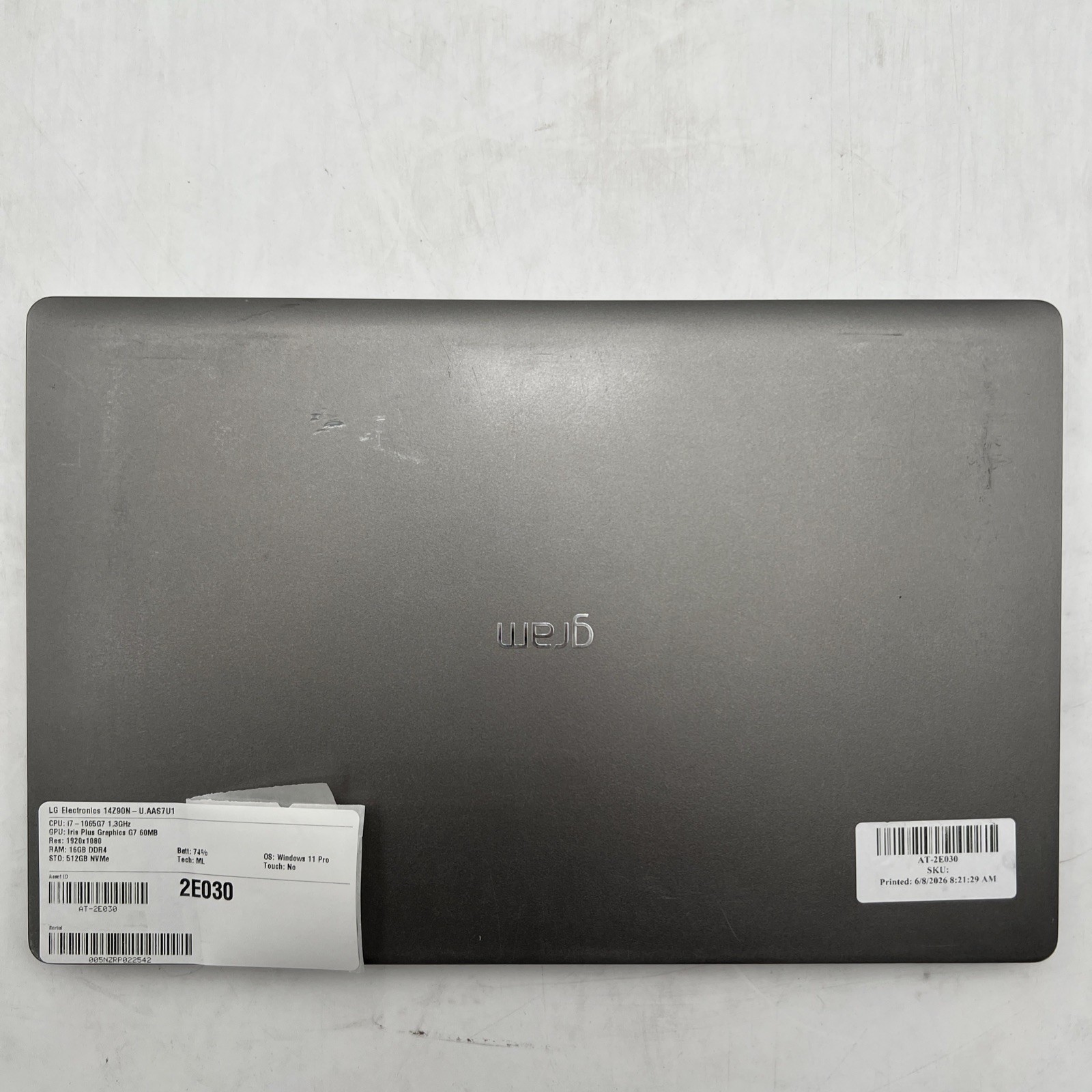 LG Electronics 14Z90N-U.AAS7U1 i7 1065G7 1.3GHz 16GB RAM 512GB NVMe Win11P