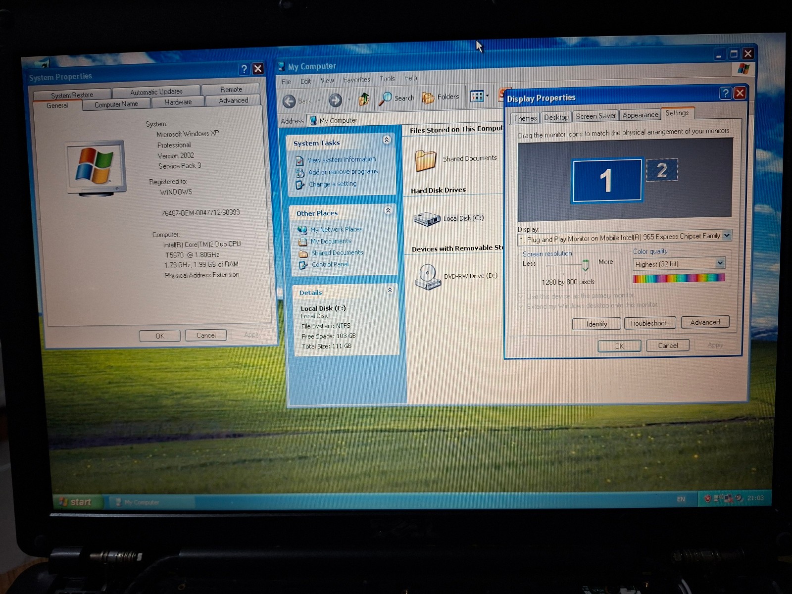 Dell Vostro 1400 Laptop Notebook 14.1″ 2GB 120GB SSD Windows XP Office Charger