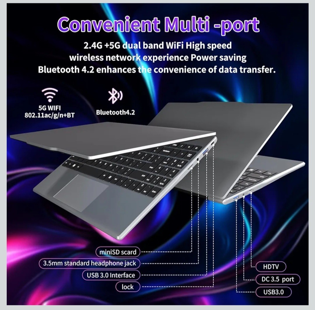 14.1in FHD IPS Laptop Intel Celeron N5095 8GB RAM 512GB SSD Wi-Fi BT
