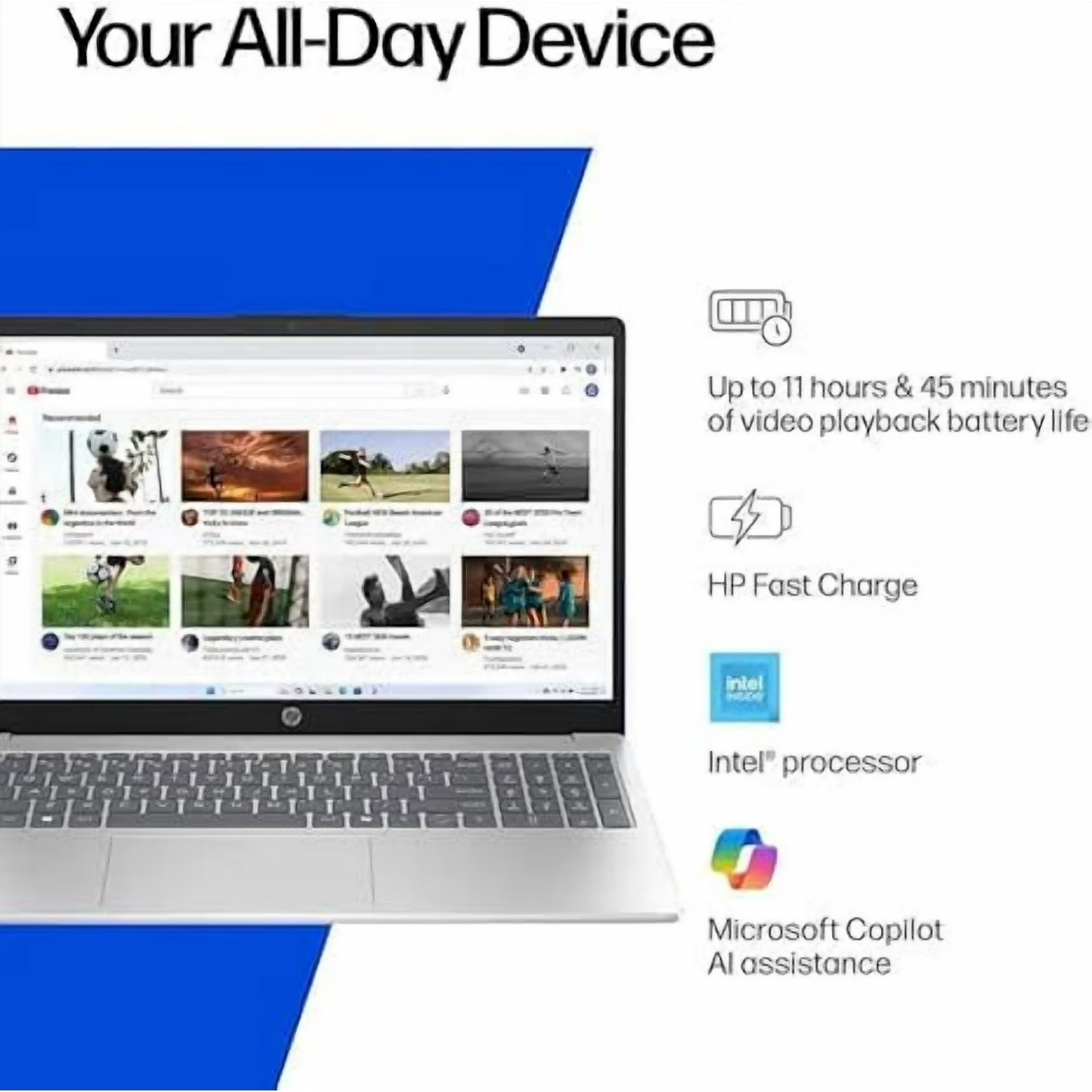 HP 15-fd0001dx 15.6″ HD Laptop PC, Intel N100, 4GB Ram, 128GB UFS W11H