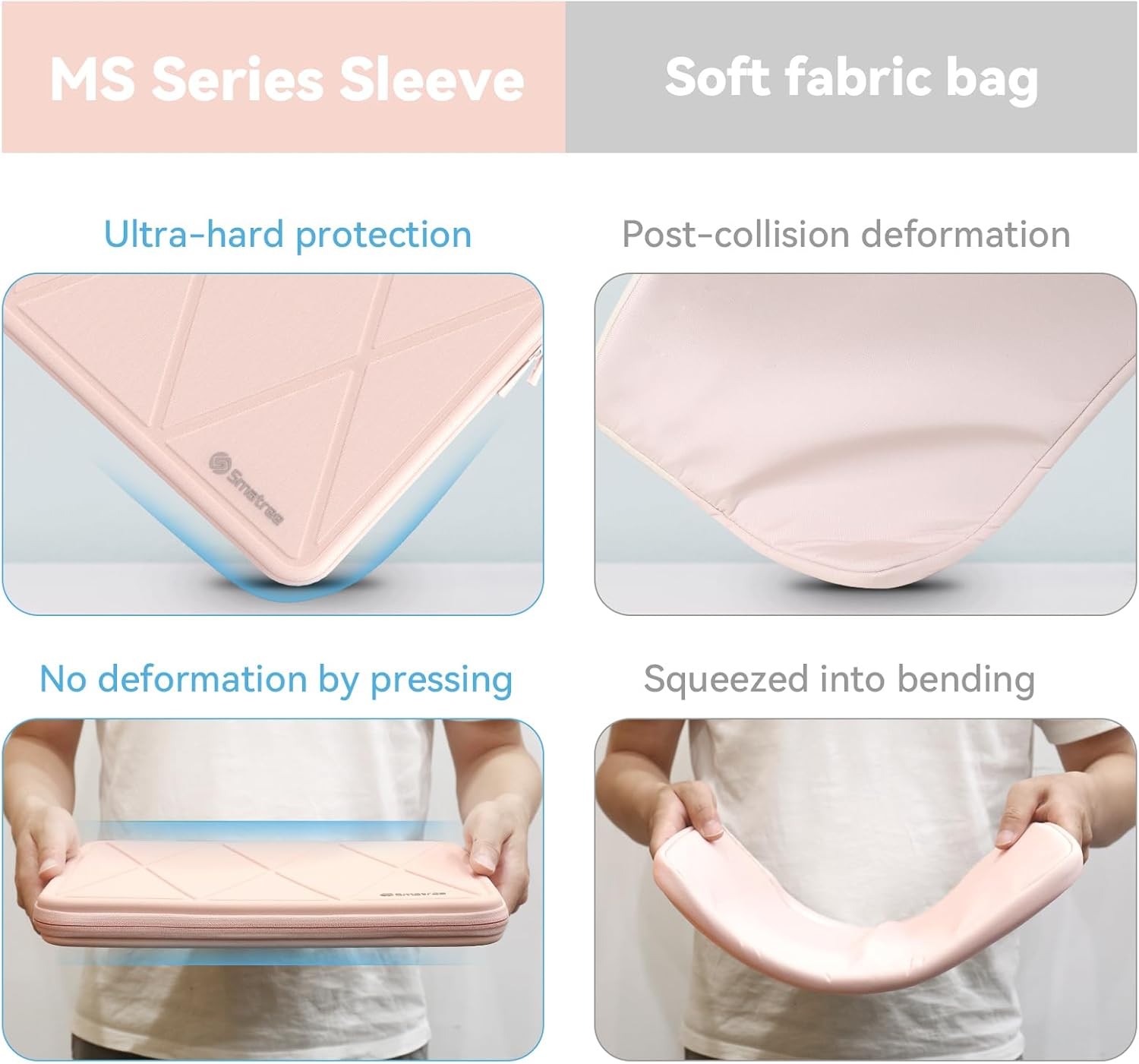 Sleeve for 14 inch HP EliteBook 1040 G11, Hard EVA Protective Case, Pink