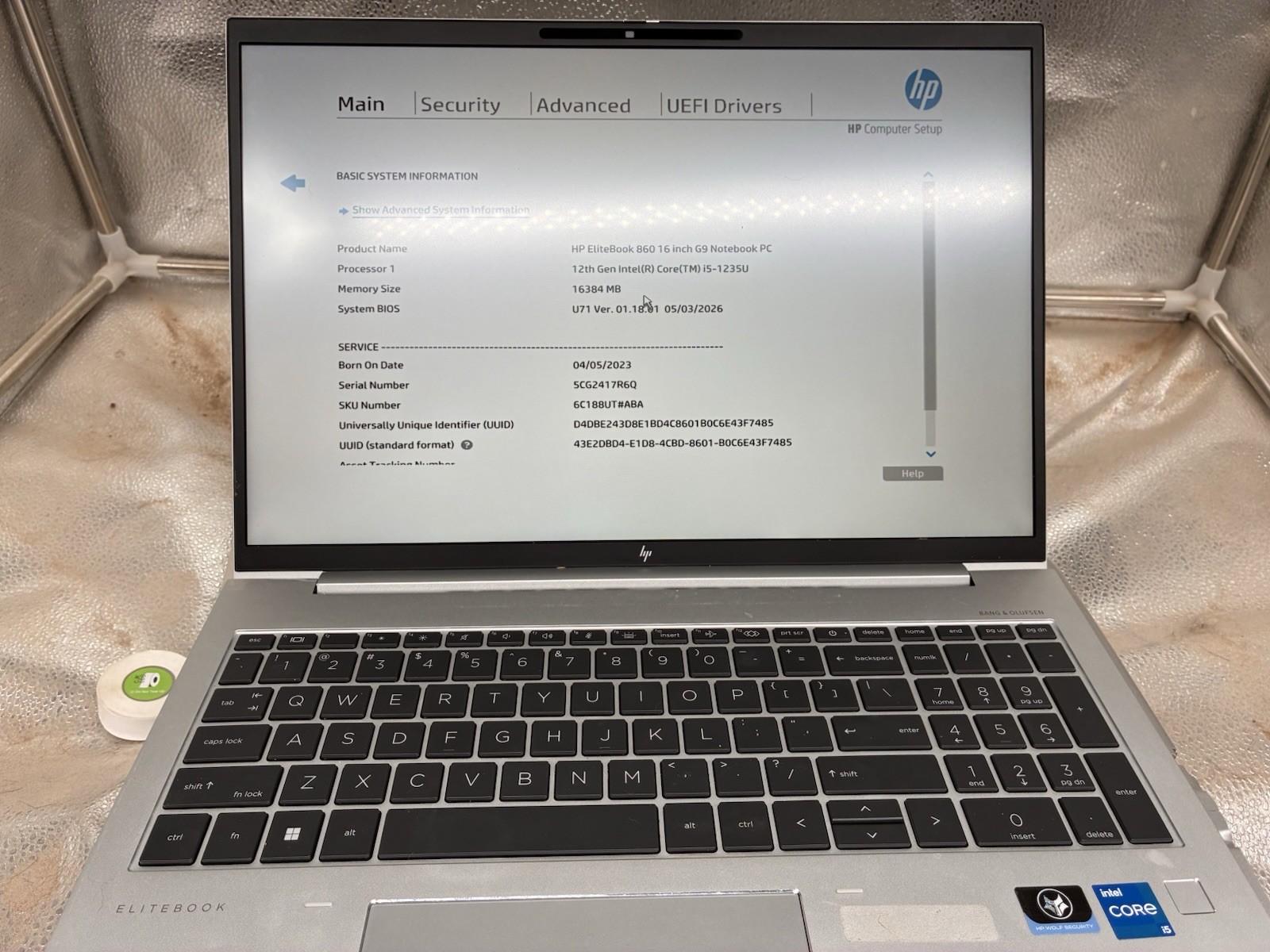 HP EliteBook 860 16 inch G9 Notebook PC i5-1235U 16GB RAM 256GB SSD Wins 11