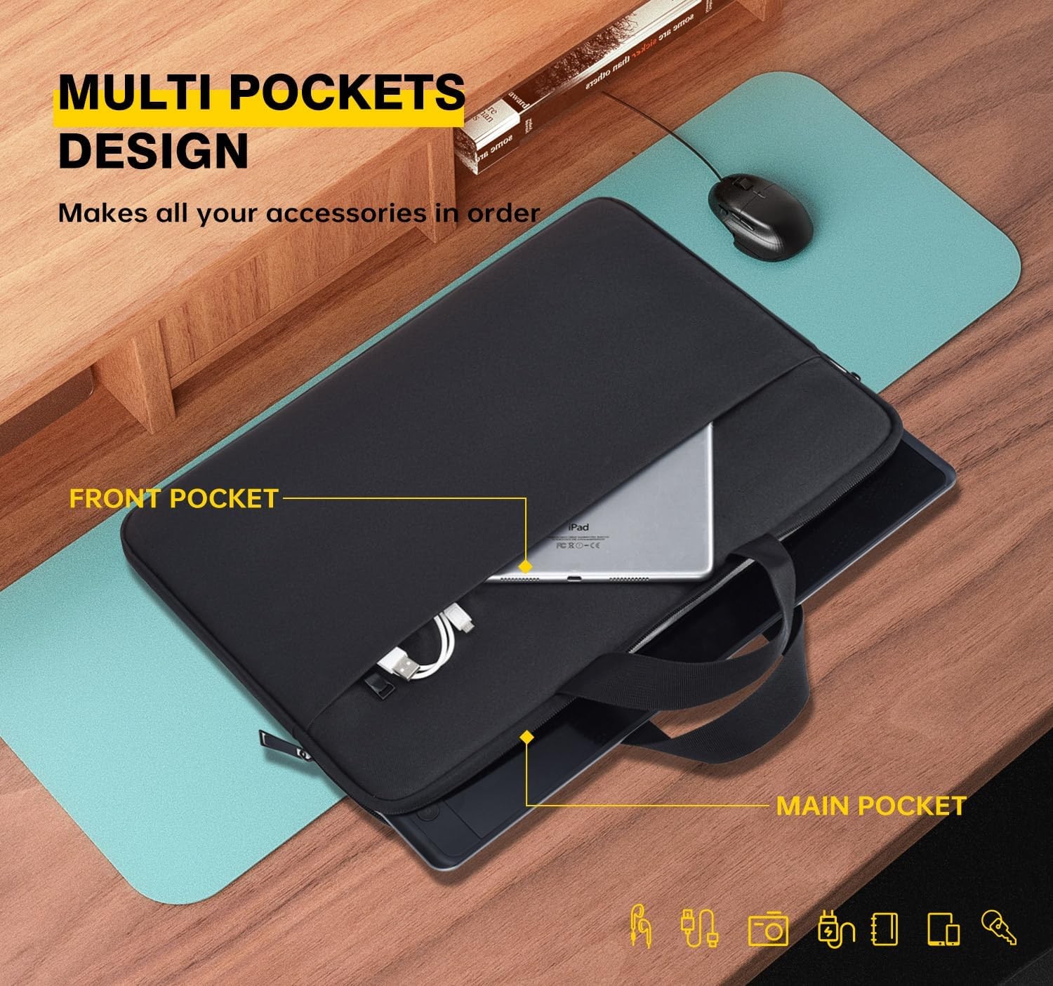 18.5 Inch Portable Monitor Case, Protective Carrying Sleeve for VisionOwl InnoVi