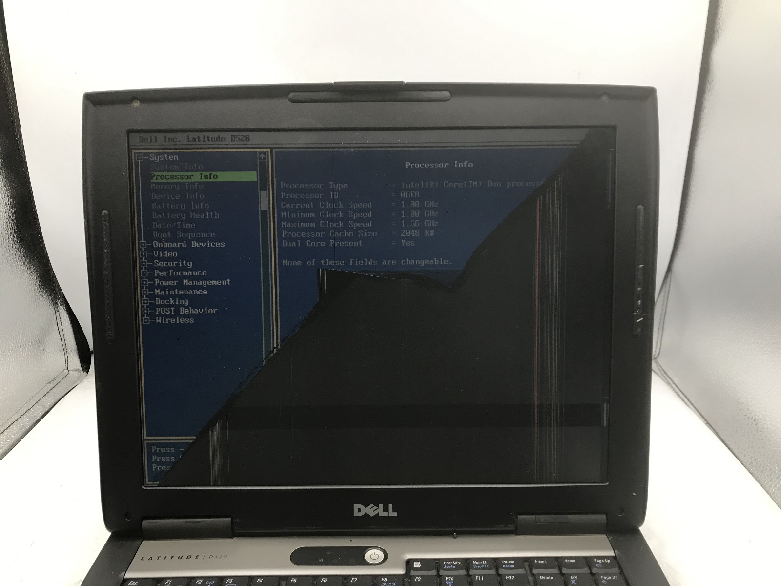 DELL LATITUDE D520 – FOR PARTS/REPAIR – INTEL CORE 2 DUO – NO RAM -READ DESC- BB