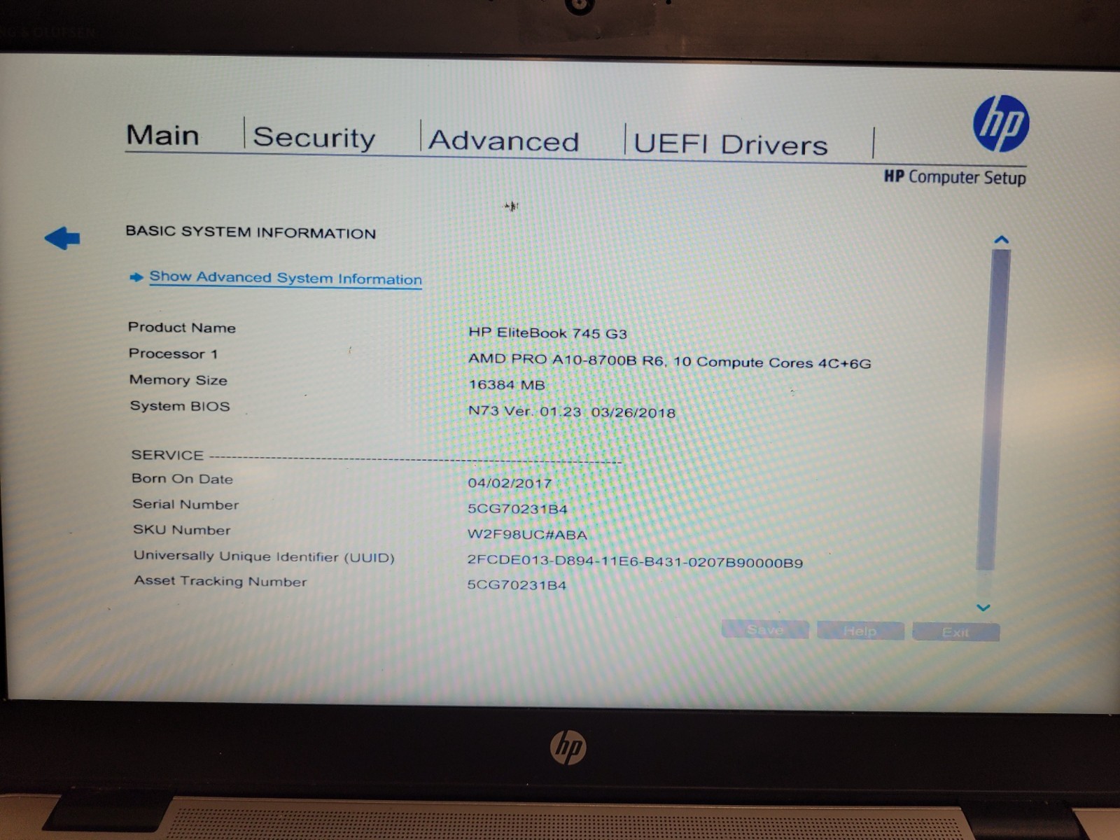 Hp elitebook 745 G3 14″ amd A10-8700b 16gb ram 256gb ssd charger READ 5CG70231B4