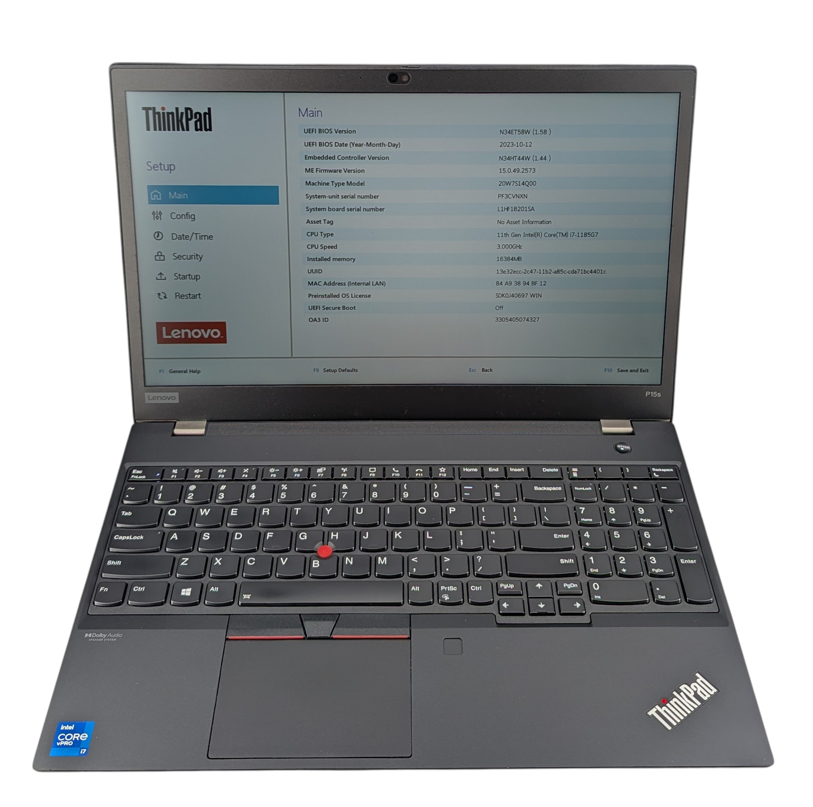 Lenovo ThinkPad P15s Gen 2i i7 3.00Ghz 16GB RAM 256GB SSD – Grade D