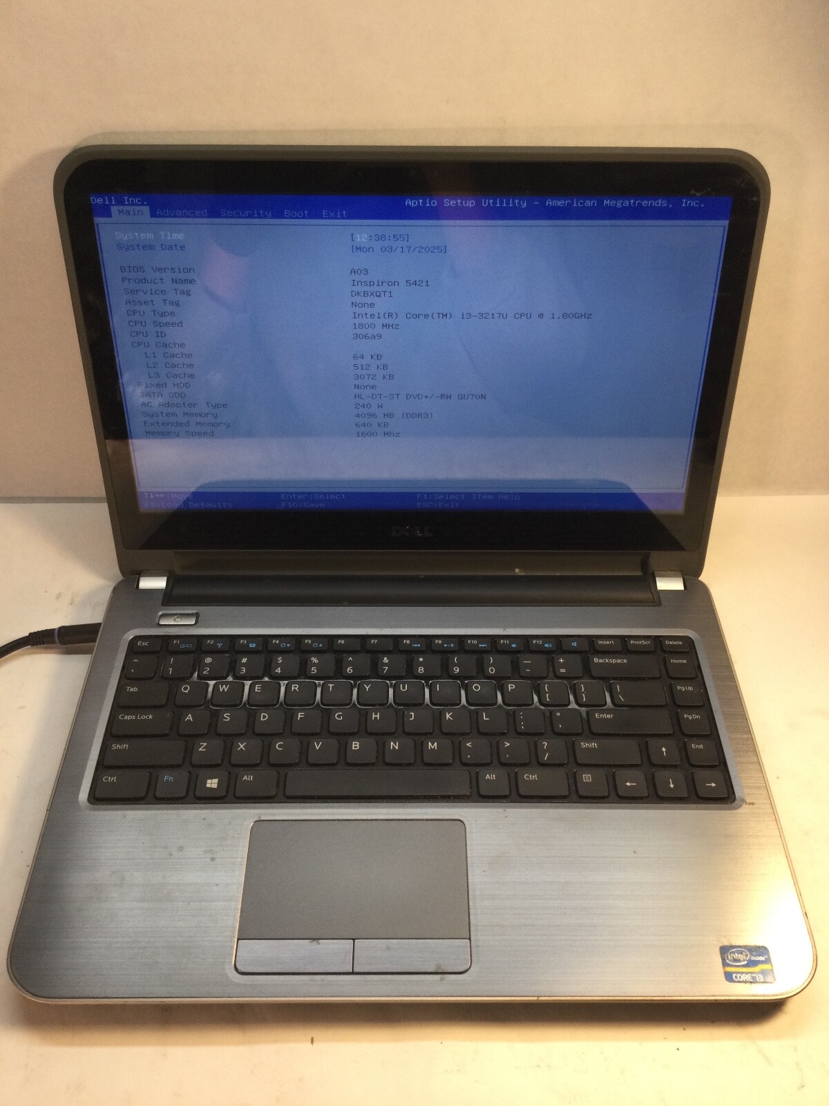 Dell Inspiron 5421 14″ Laptop Intel Core i3-3217U – BOOT/BAD DISPLAY CONNECT -MZ