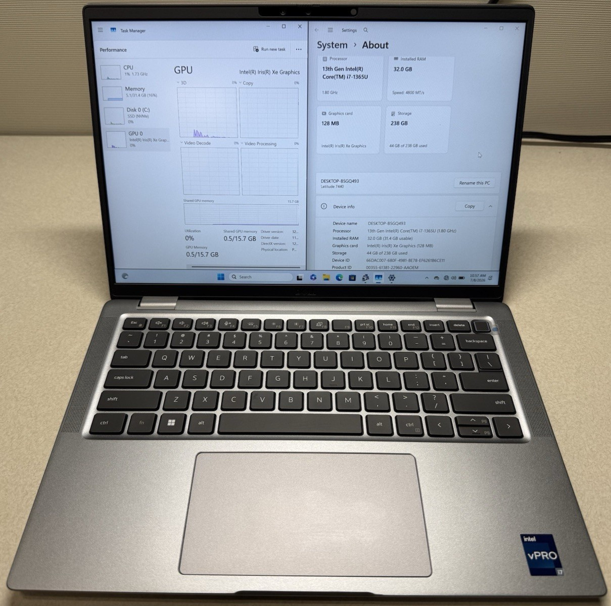 Dell Latitude 7440 | i7-1365U | 32GB | 256GB SSD | Win 11 Pro | Used
