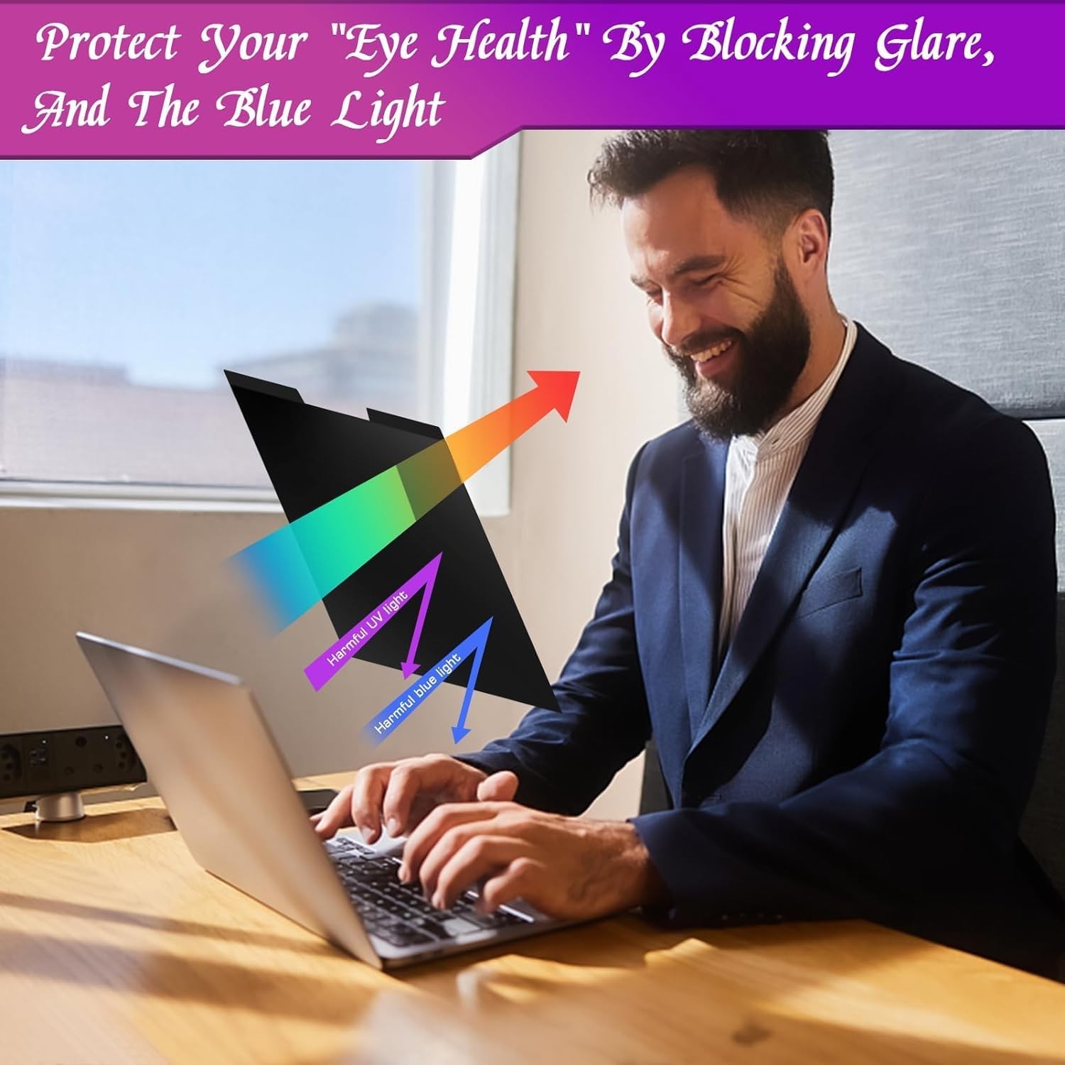 Magnetic Privacy Screen for 14 Inch 16:10 Laptops, Anti-Glare Shield for HP, Len