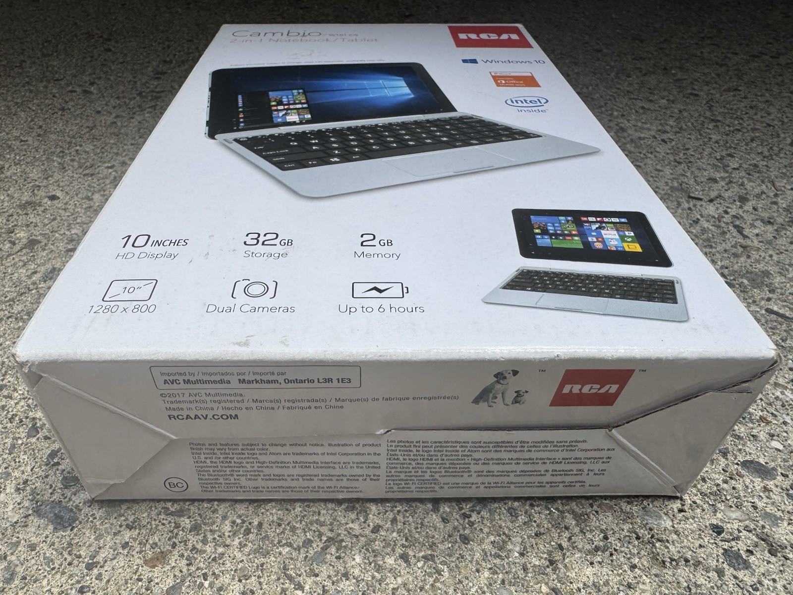 RCA Cambio W101-CS 2-in-1 Notebook/Tablet 10 Inch Display 32GB Storage 2GB Memor