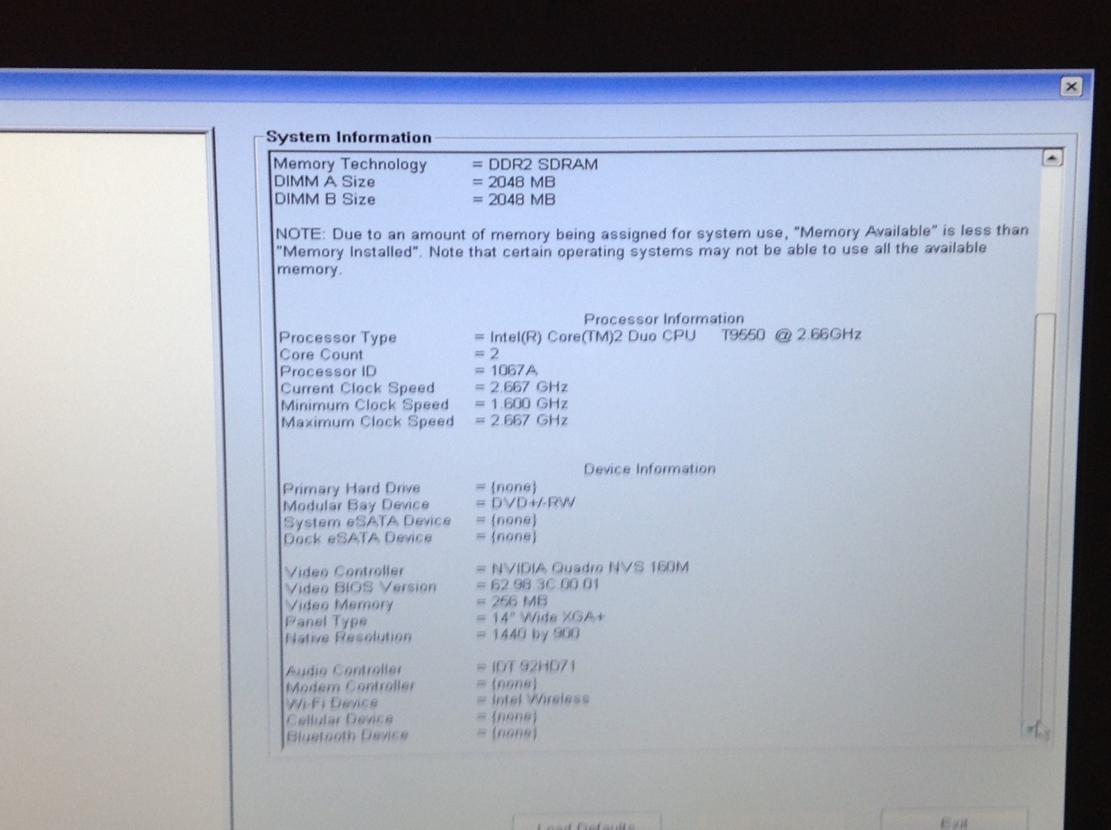 Dell Latitude E6400 14″ Laptop Core 2 Duo T9550 2.66GHz 4GB RAM FREE SHIP
