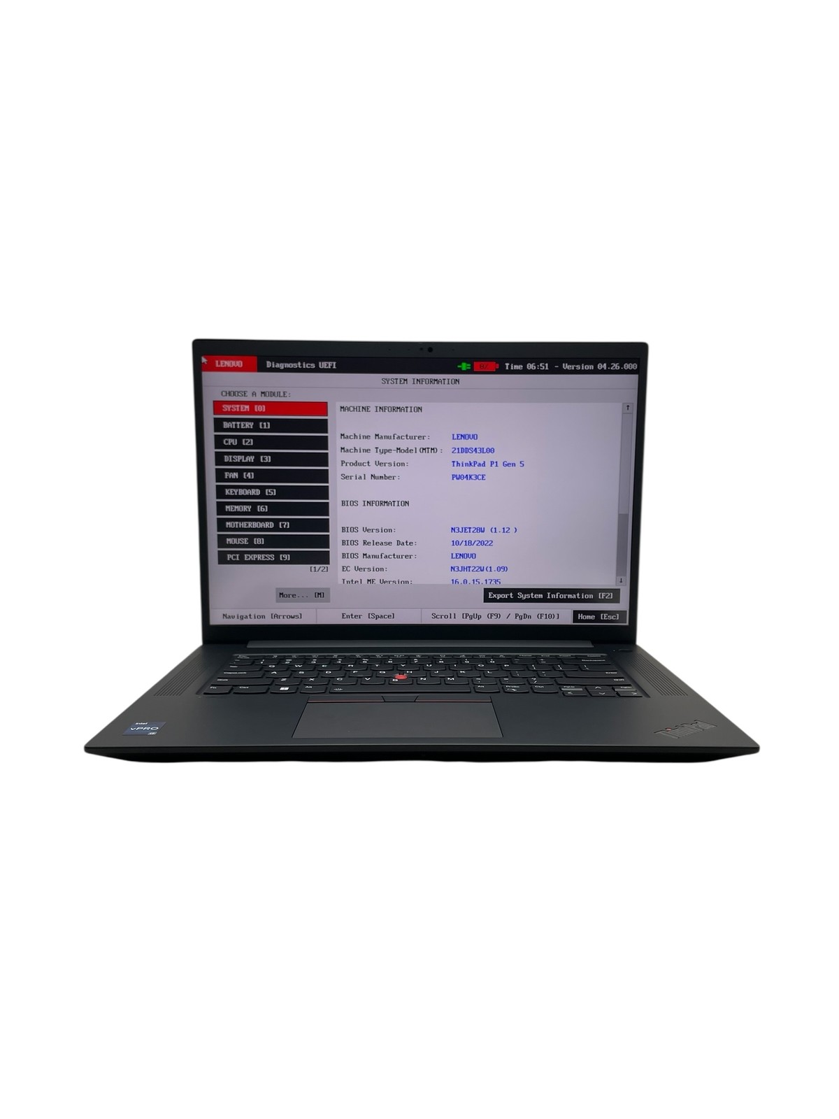 Lenovo Thinkpad P1 Gen 5 16″ – i7-12800H 32GB 1TB – Grade C Low Battery Health