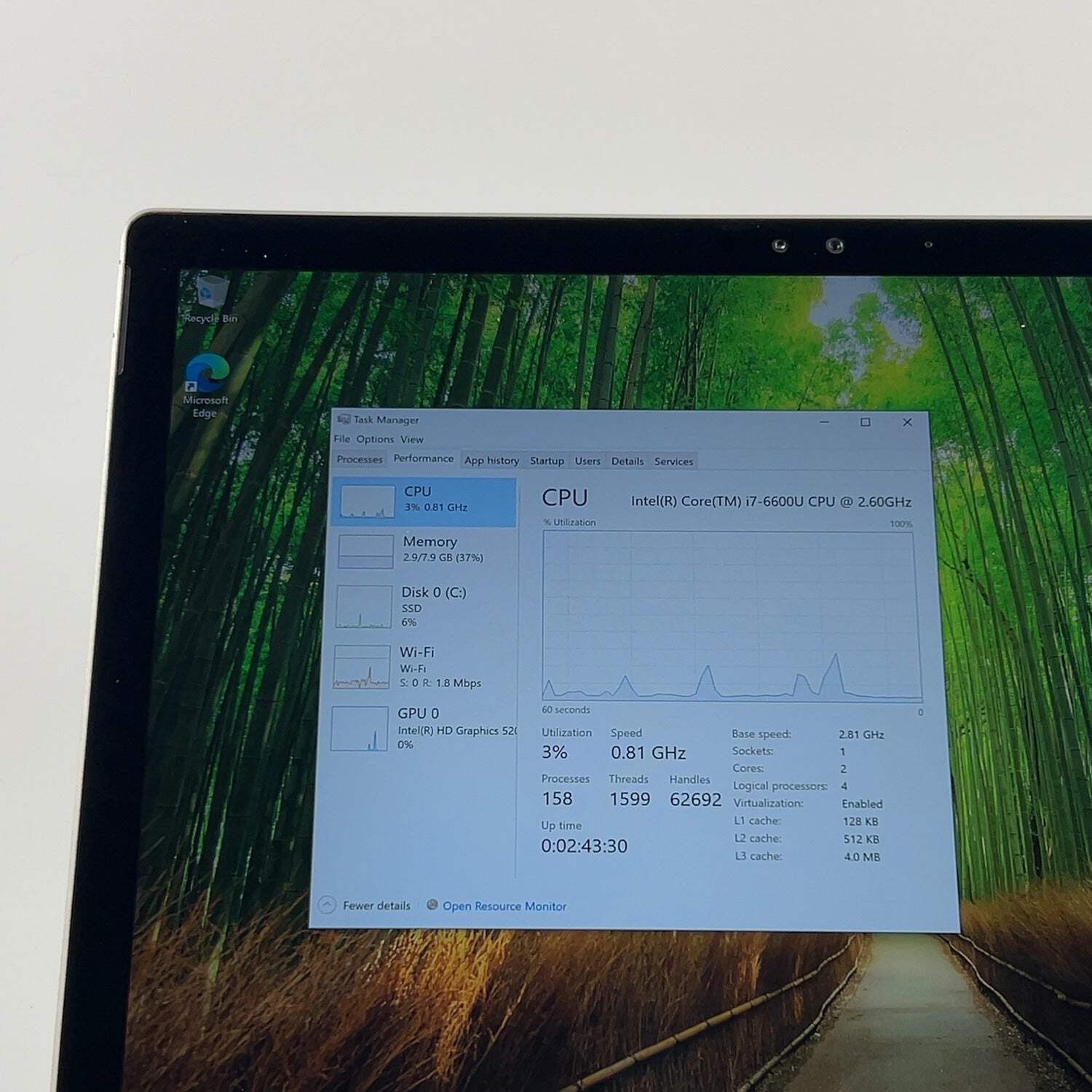Microsoft Surface Book 1 13.5″ i7-6600U 2.6GHz 8GB RAM 256GB SSD