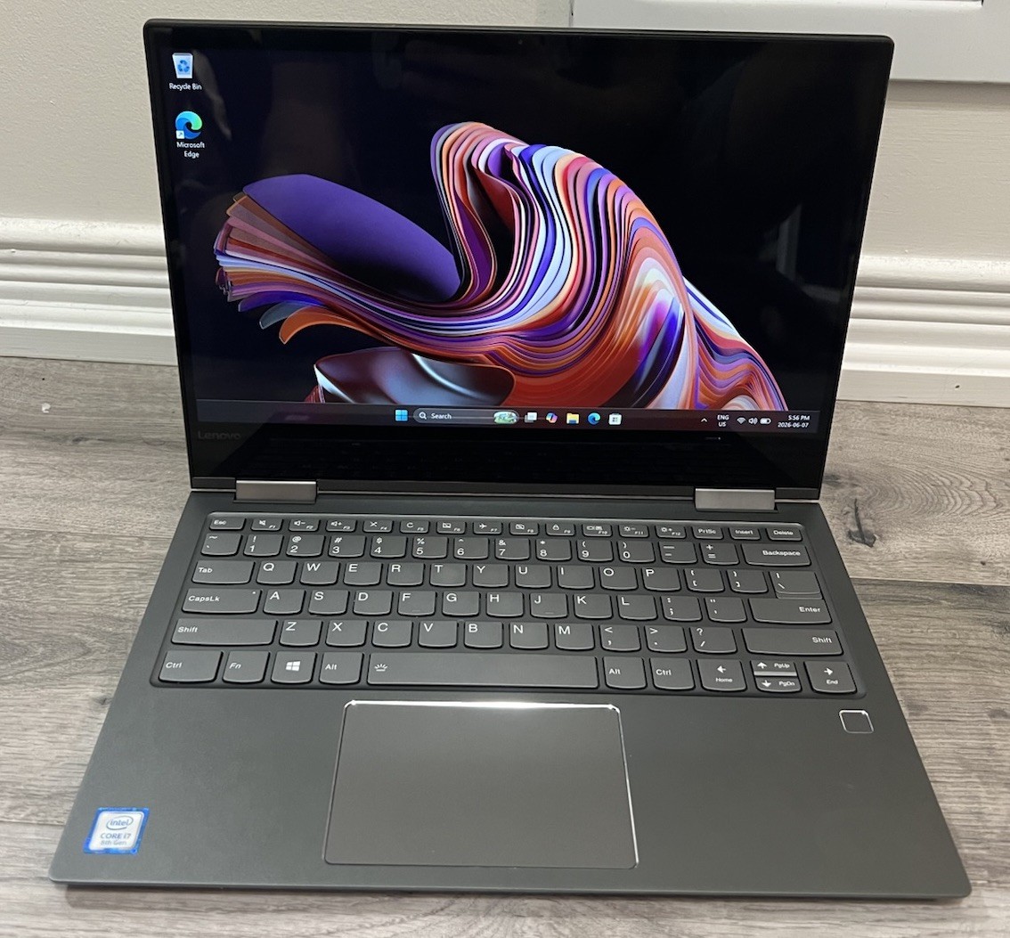 Lenovo Yoga 13.3” Touchscreen Laptop i7 8th Gen CPU 8GB 120GB SSD Win 11H + AC