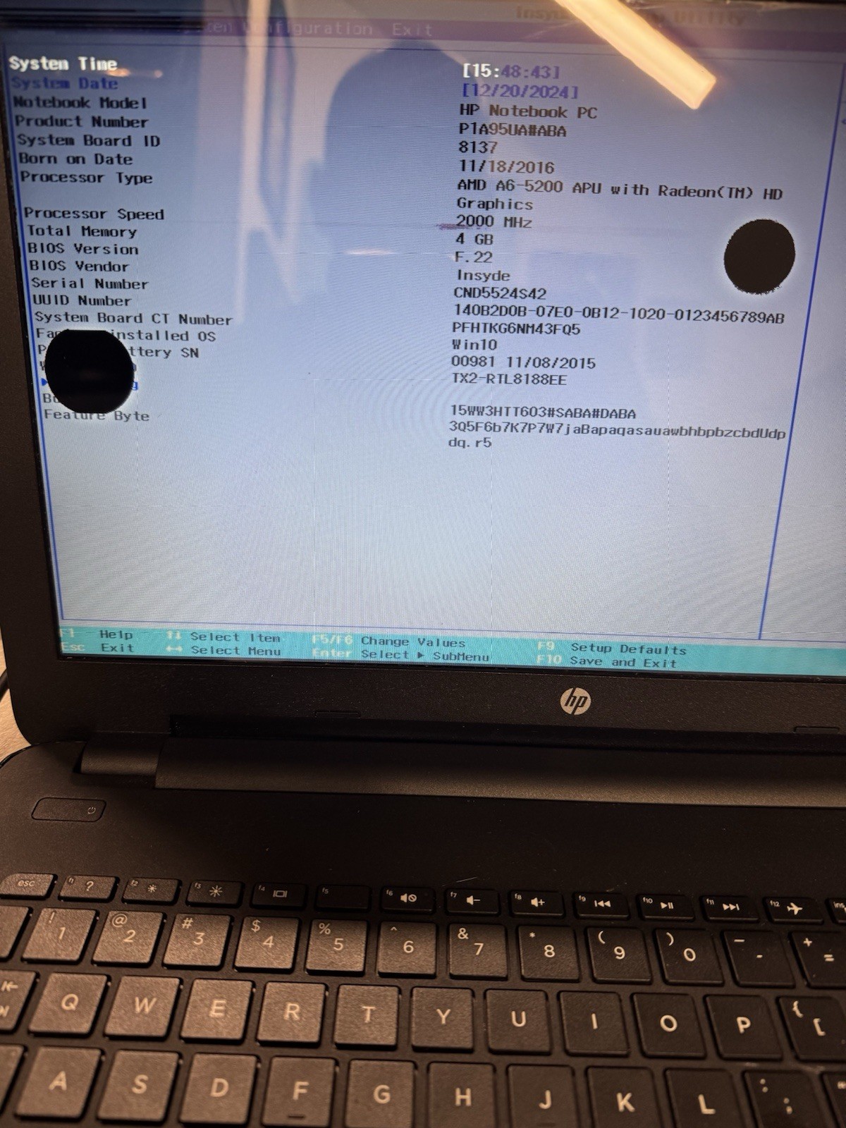 HP 15 Laptop AMD A6 4GB 500GB 15.6″ Parts/Repair No Charger