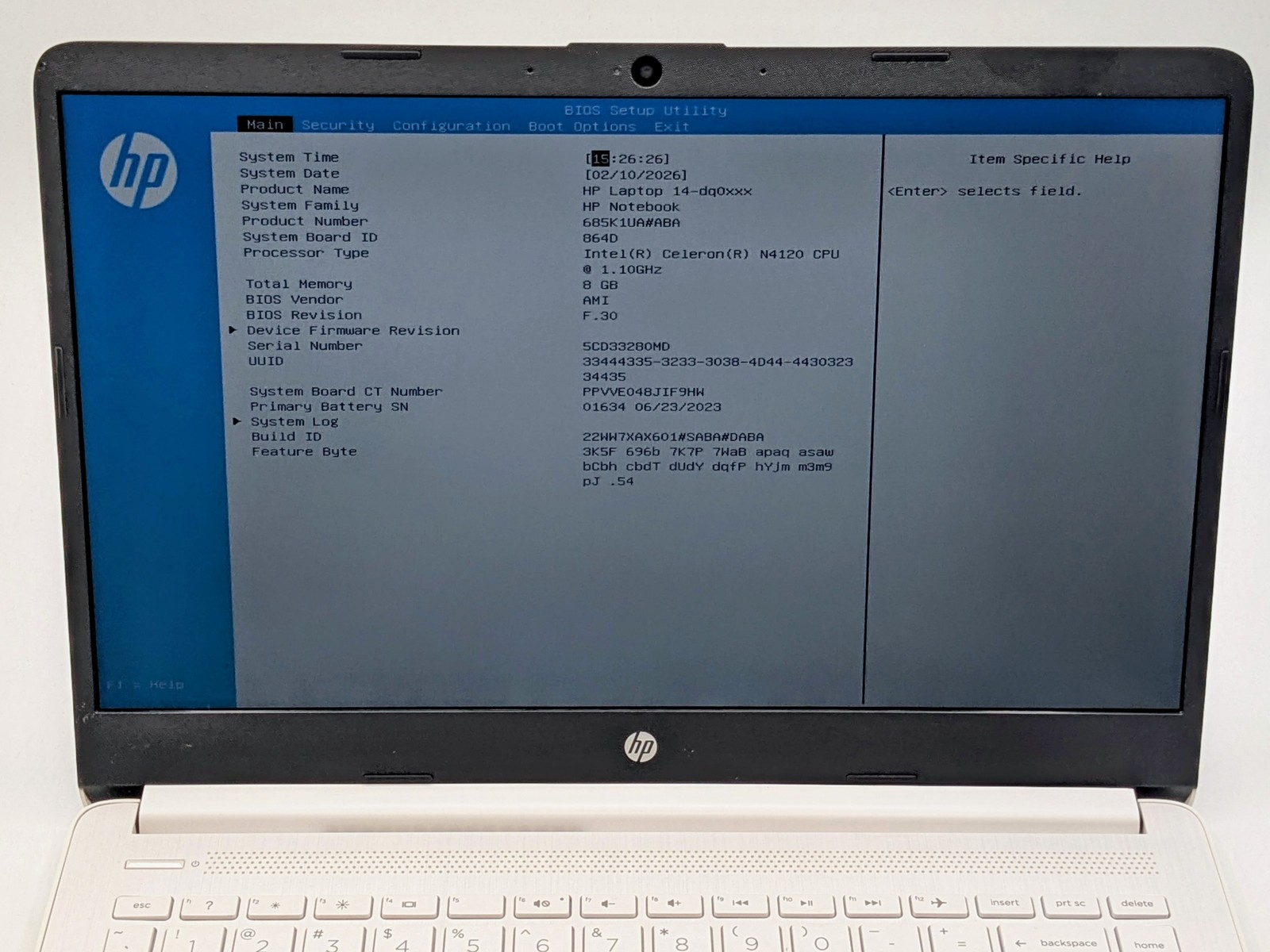 HP Laptop 14-dq0052dx 14″ HD CELERON N4120 64GB SSD 8GB W11 Webcam