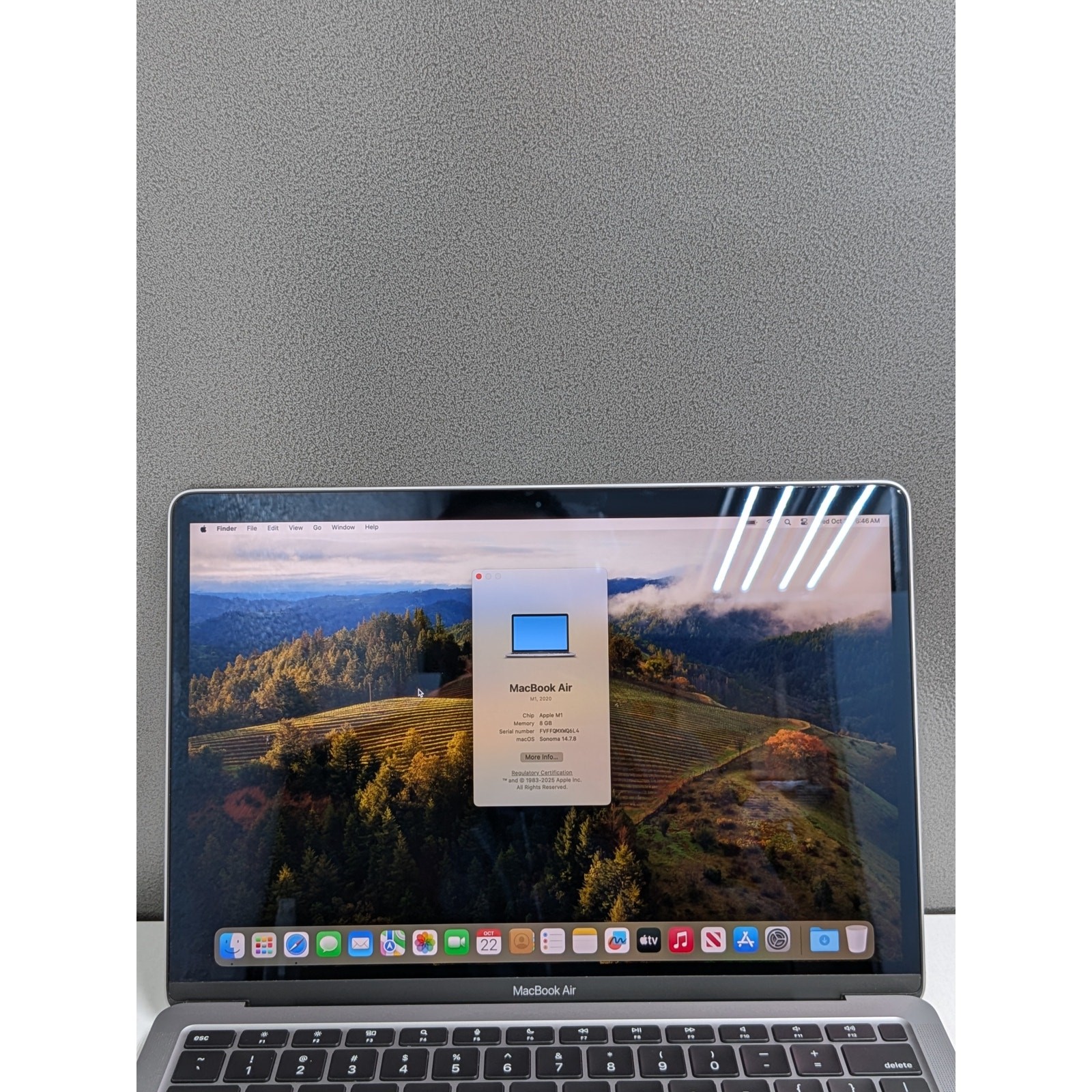 Apple MacBook Air M1 – 8GB RAM – 256GB SSD – Silver – Excellent Condition