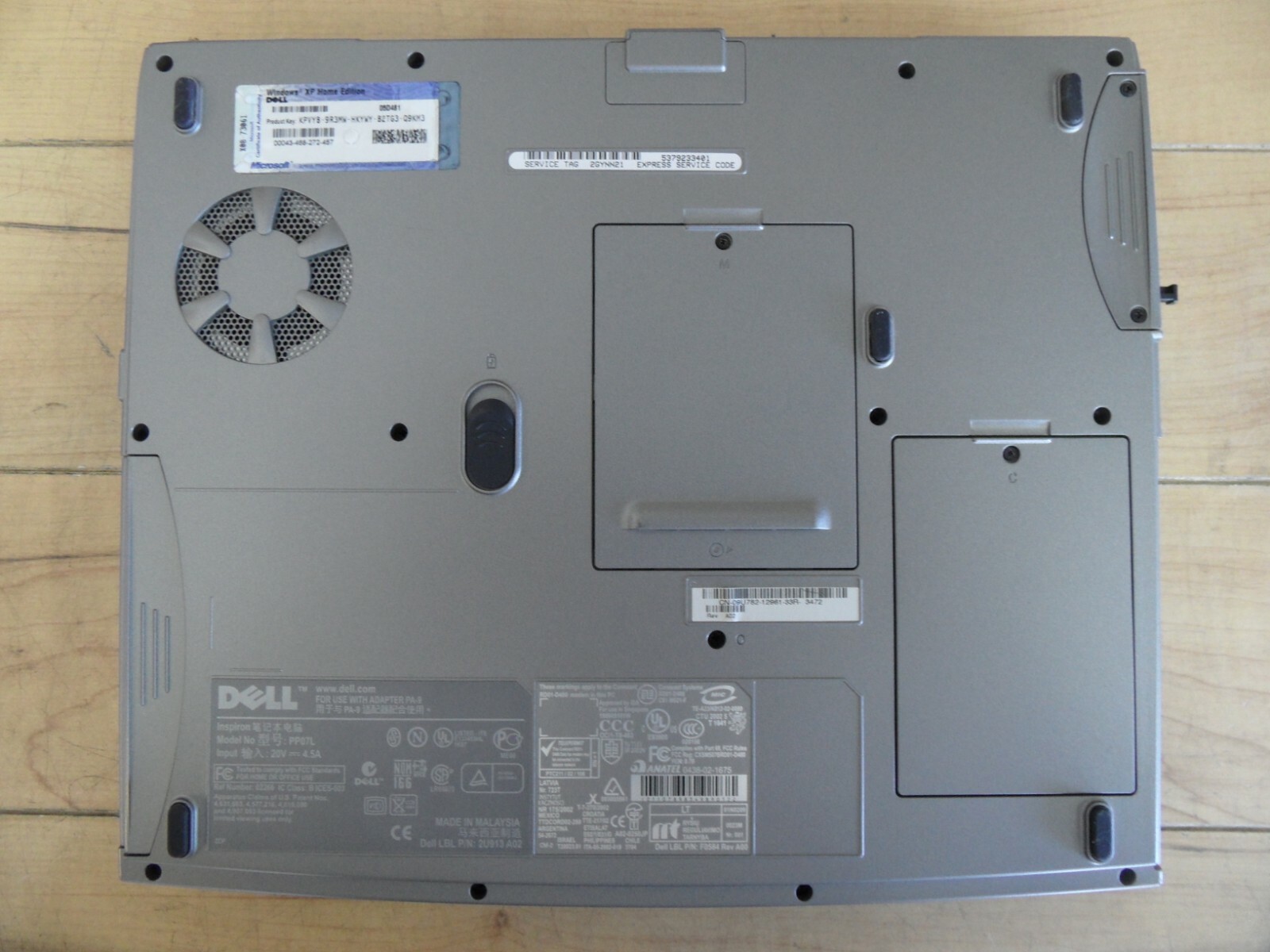 Dell Inspiron 1100 Laptop For Parts Posted Bios Hard Drive Wiped