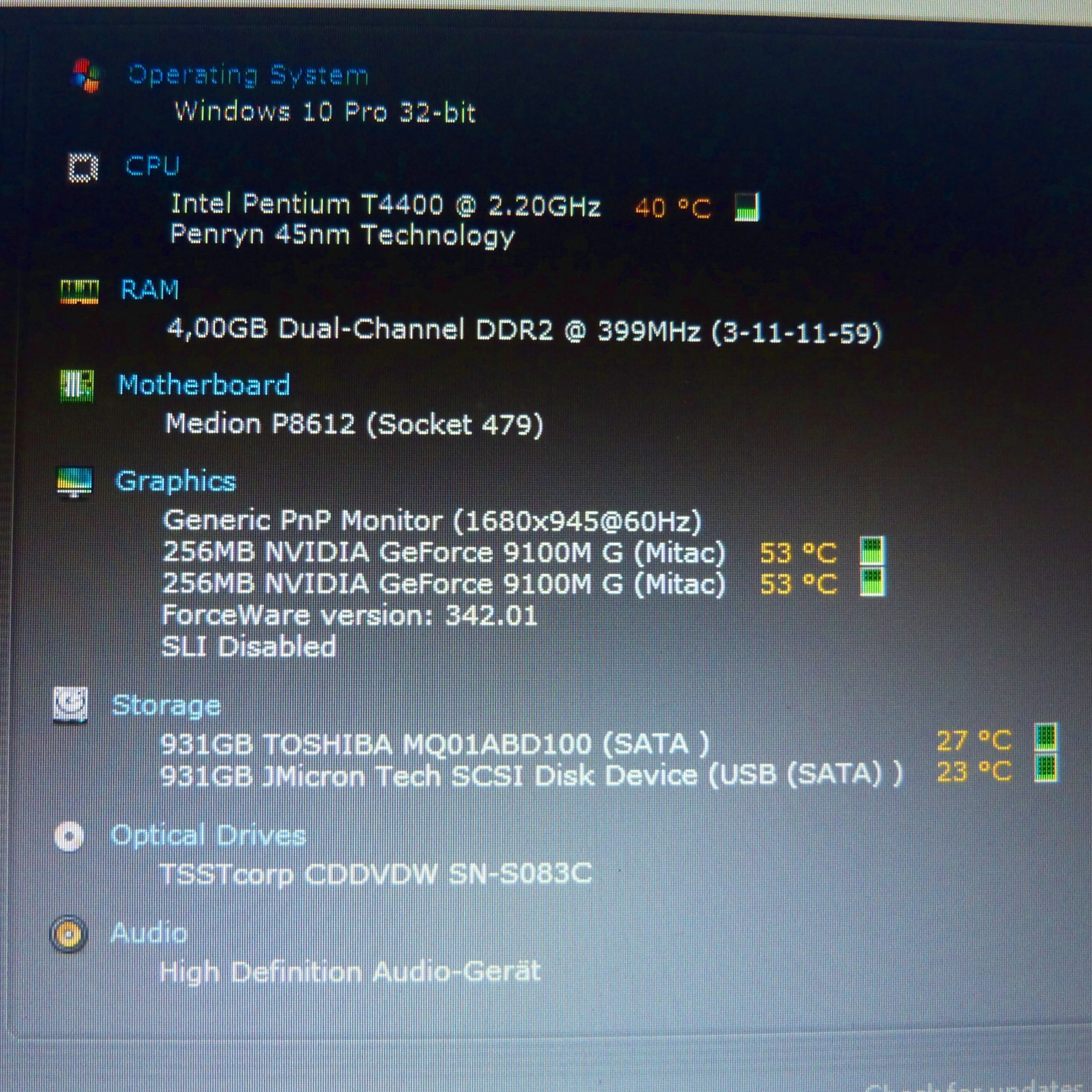 Medion P8612 XXL Cinema 18″ HDP l 2TB Windows 10 Pro l 2x GeForce DVDRW HDMI