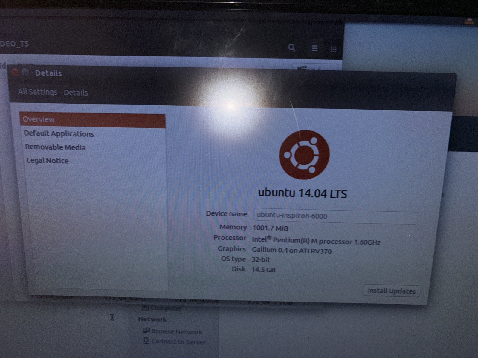 Dell Inspiron 6000 PP12L 14.1in 1Gb RAM 250Gb HDD Intel Pentium 1.6GHz Ubuntu