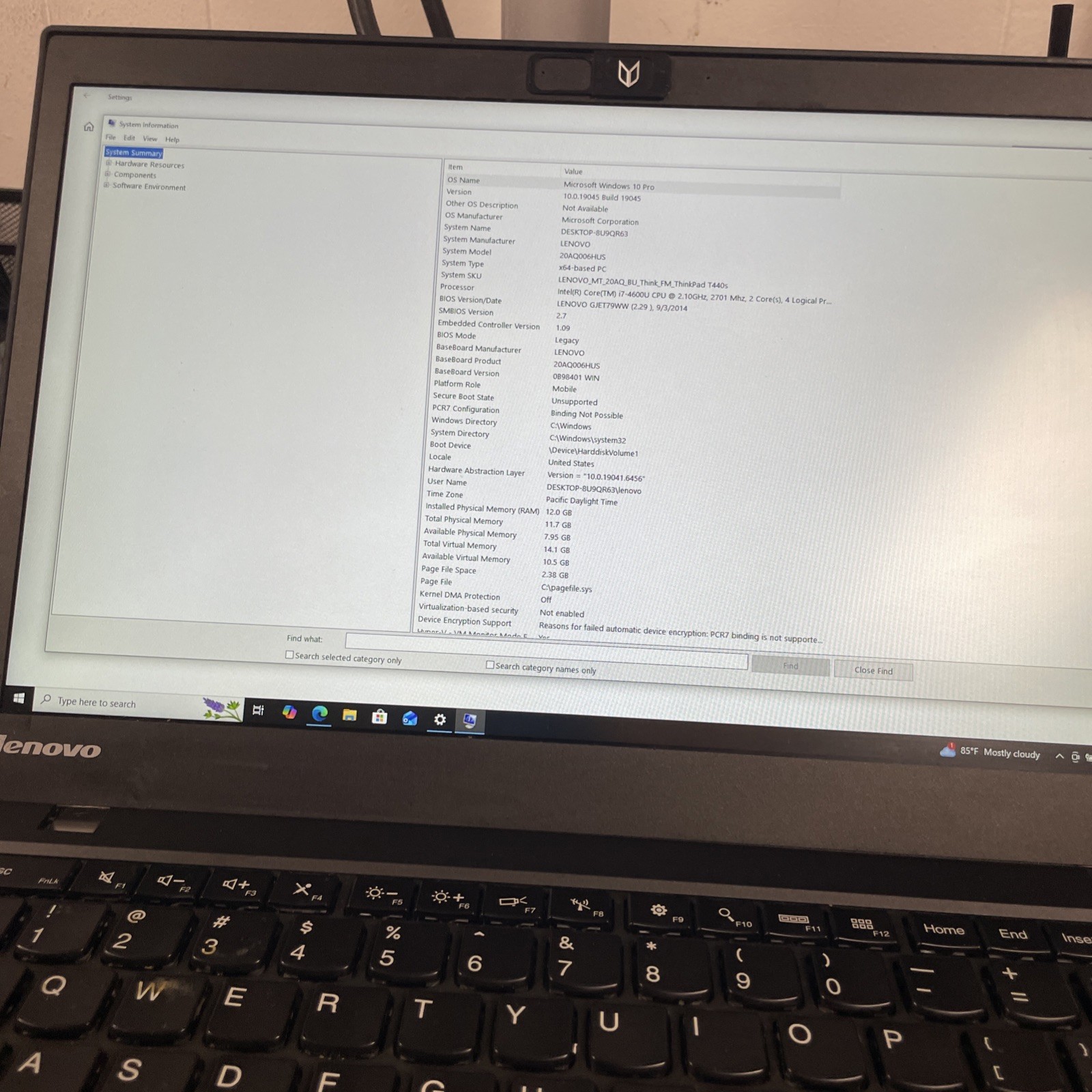 Lenovo T440S ThinkPad 14 Inches i7-4600U 12GB RAM 240GB SSD Laptop