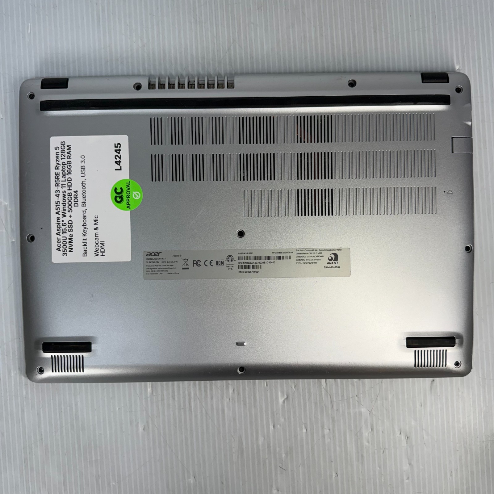 Acer Aspire A515-43-R5RE 5 3500U 15.6″ Windows 11 Laptop 128GB SSD 16GB SEE PICS