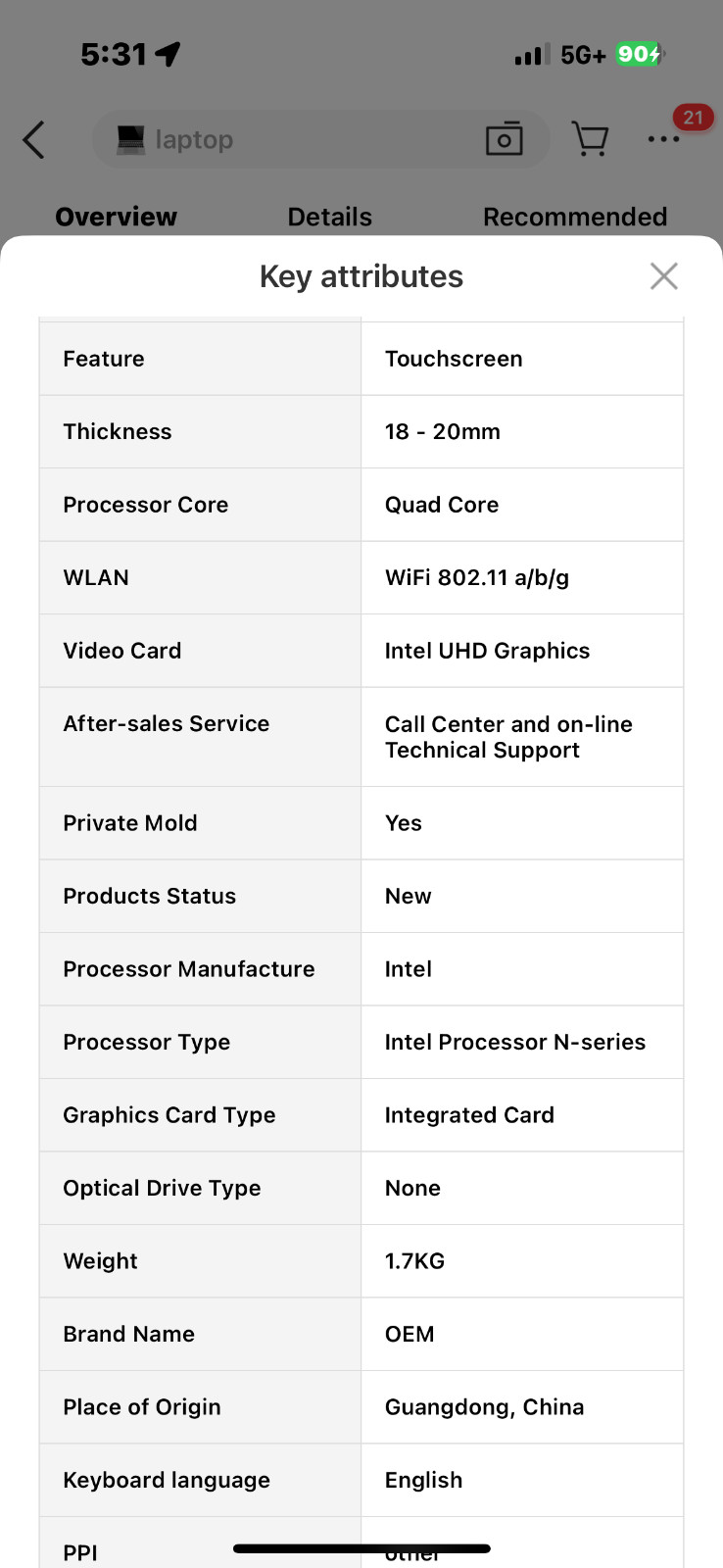 3 in 1 Win 11/10 Micro Laptop Intel Notebook 8″ Touch 12G RAM 256GB SSD