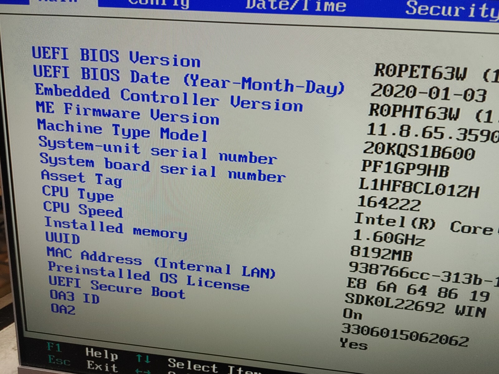 Lenovo ThinkPad E480 Core i5-8250U@ 1.60GHz, 8GB RAM, BIOS Locked, FOR PARTS/ RE