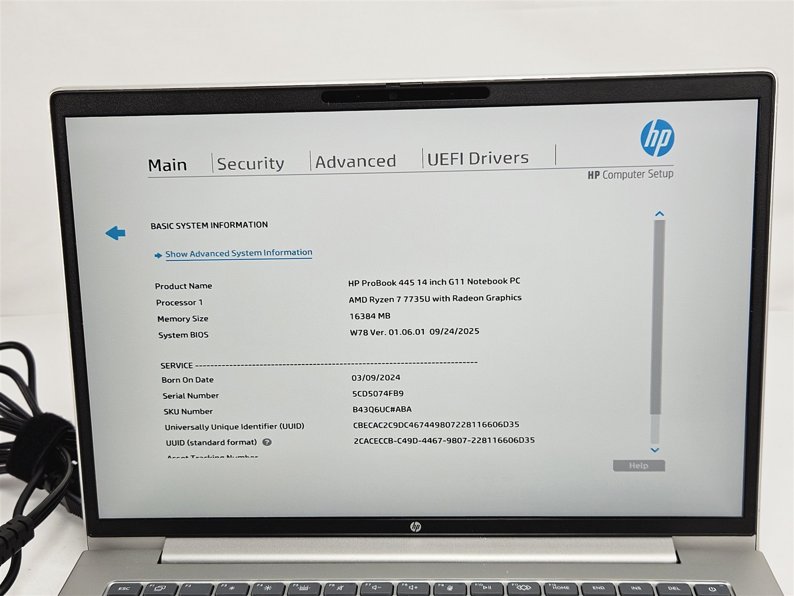HP ProBook 445 G11 Silver 14″ Ryzen 7 7735U 16GB RAM No Storage Radeon 680M