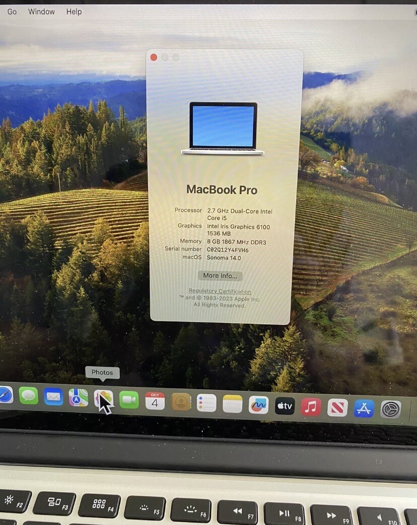 Apple MacBook Pro 13” – macOS 15.X Sequoia – Low Battery Charge Cycles – MINT