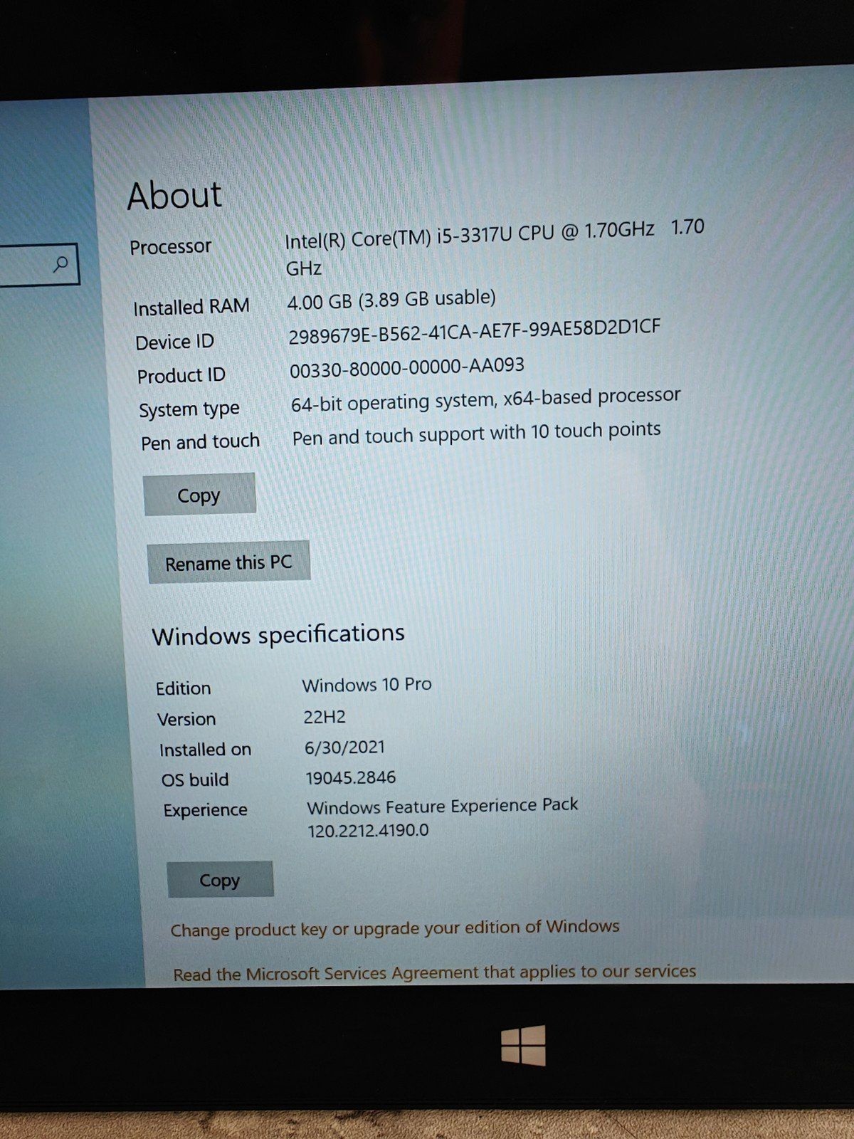 Microsoft Windows 8 Pro Surface Tablet PC 128 GB Intel i5 Win 10 Read Desc