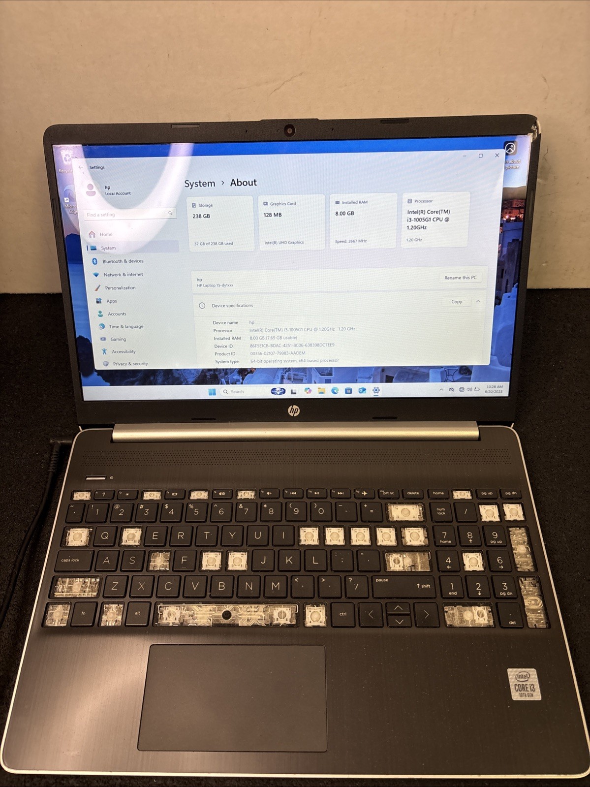 HP 15 Laptop 15-dy1731ms 15.6″ i3-1005G1 8GB 256GB SSD Touchscreen WIN 11H