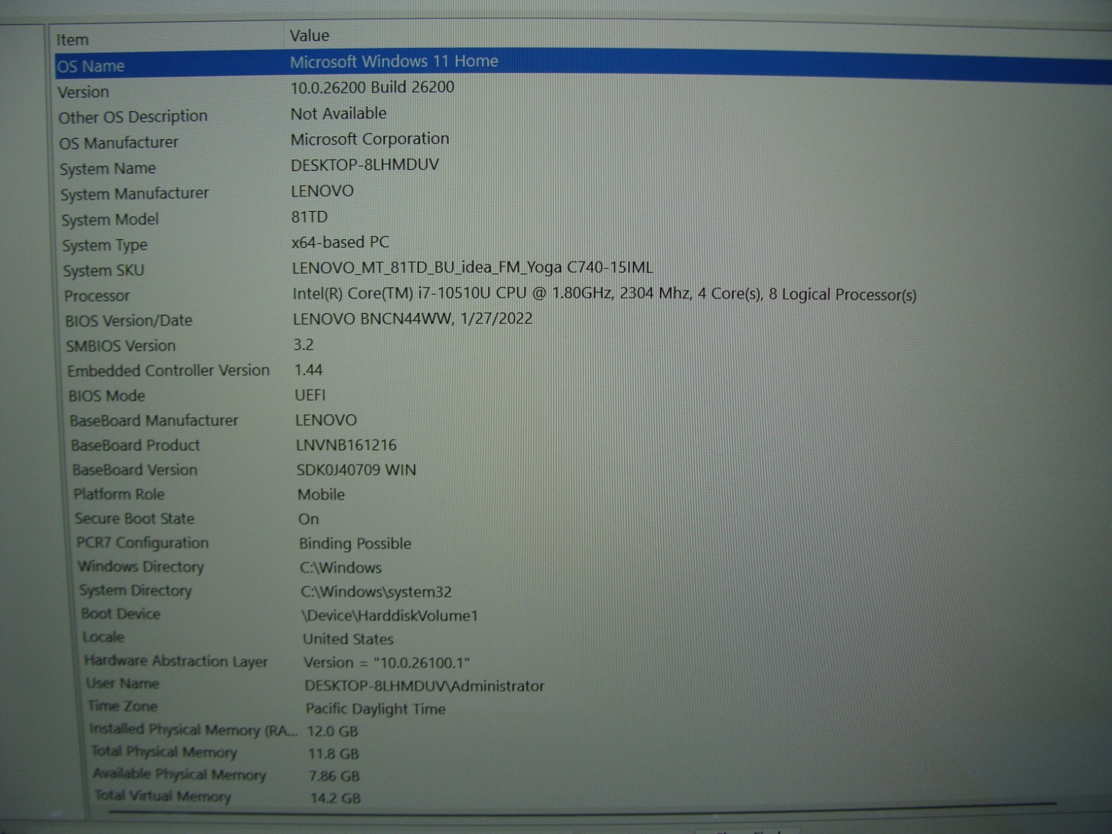 Lenovo Yoga C740-15IML 15.6″ FHD Touch core i7-10510U 1.8GHz 12GB 512GB + PA