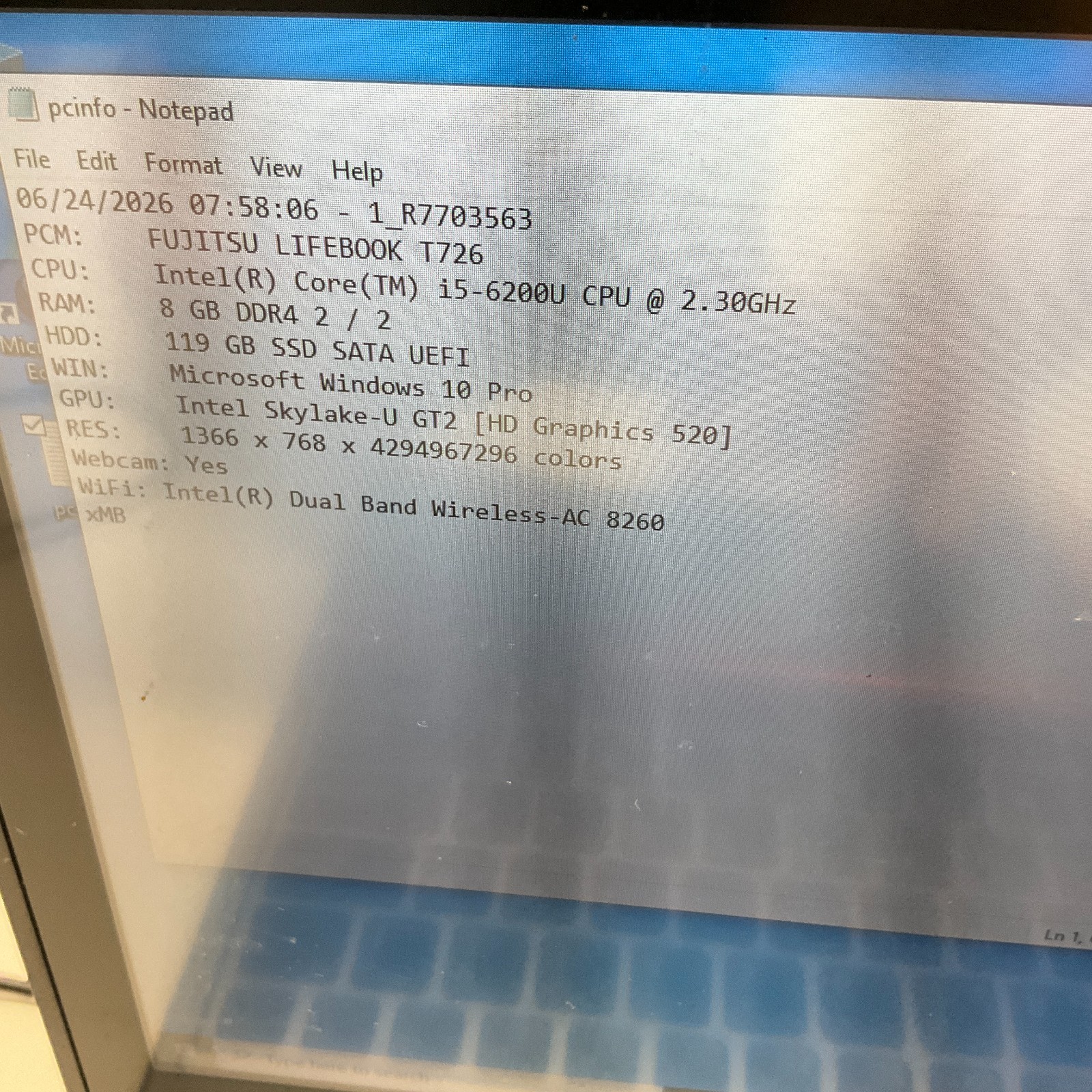 Fujitsu Lifebook T726 2-in-1 12.5″ Intel Core i5-6200U 2.3GHz 8GB 128GB NO BATT