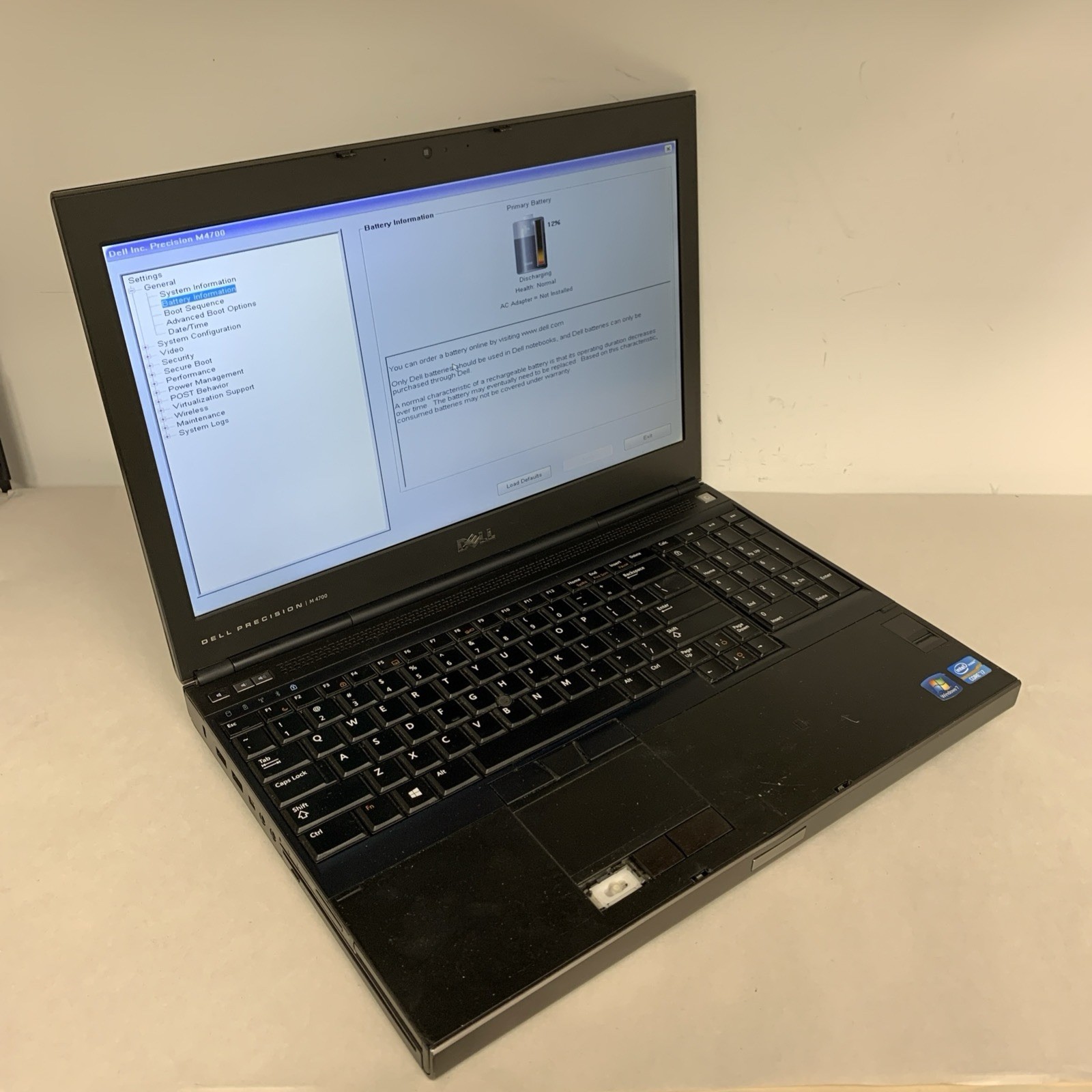 Dell Precision M4700 i7-3740QM 8GB RAM NO SSD | Boot To Bios